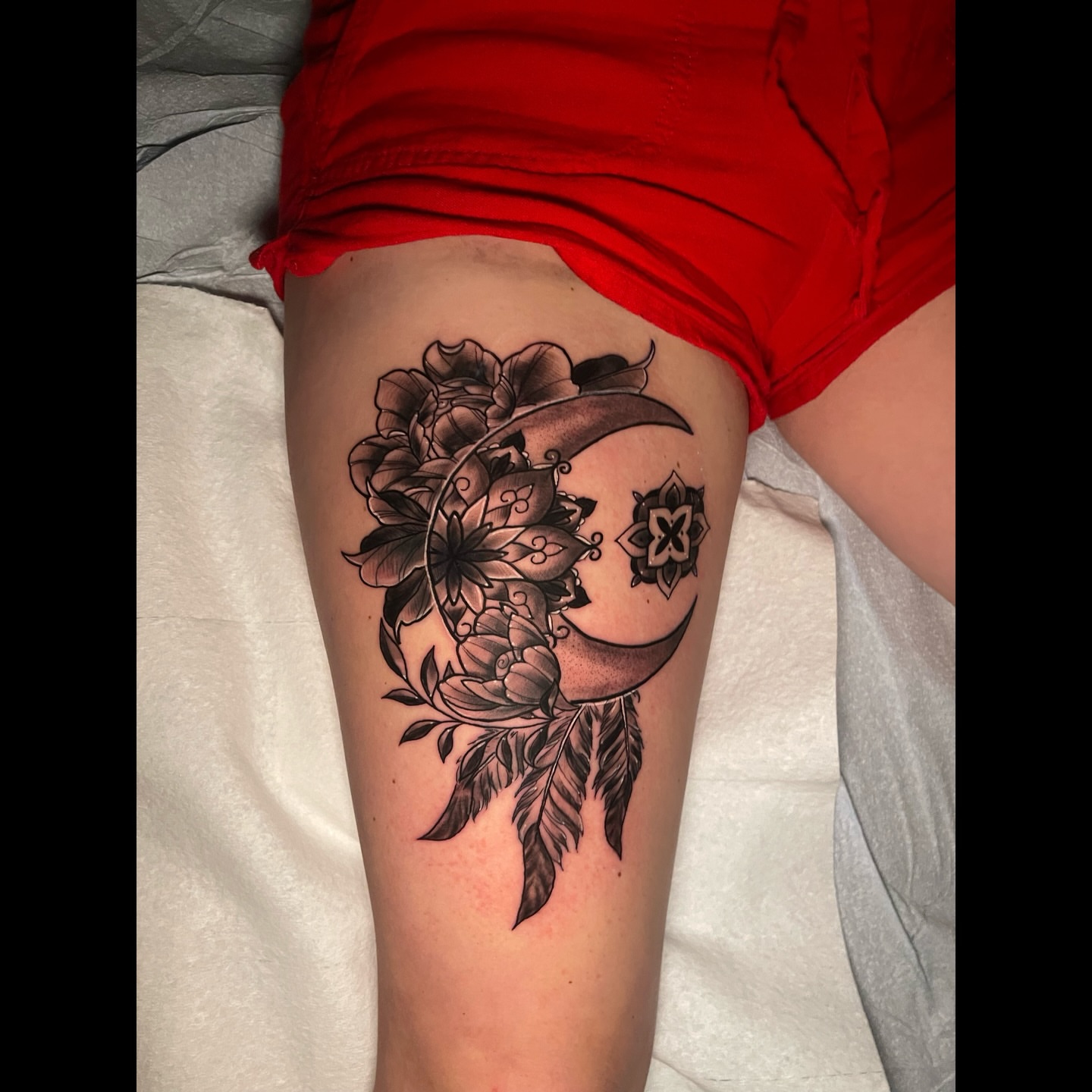 Tattoo by @itsmikachutattoos — black_and_grey, ornamental