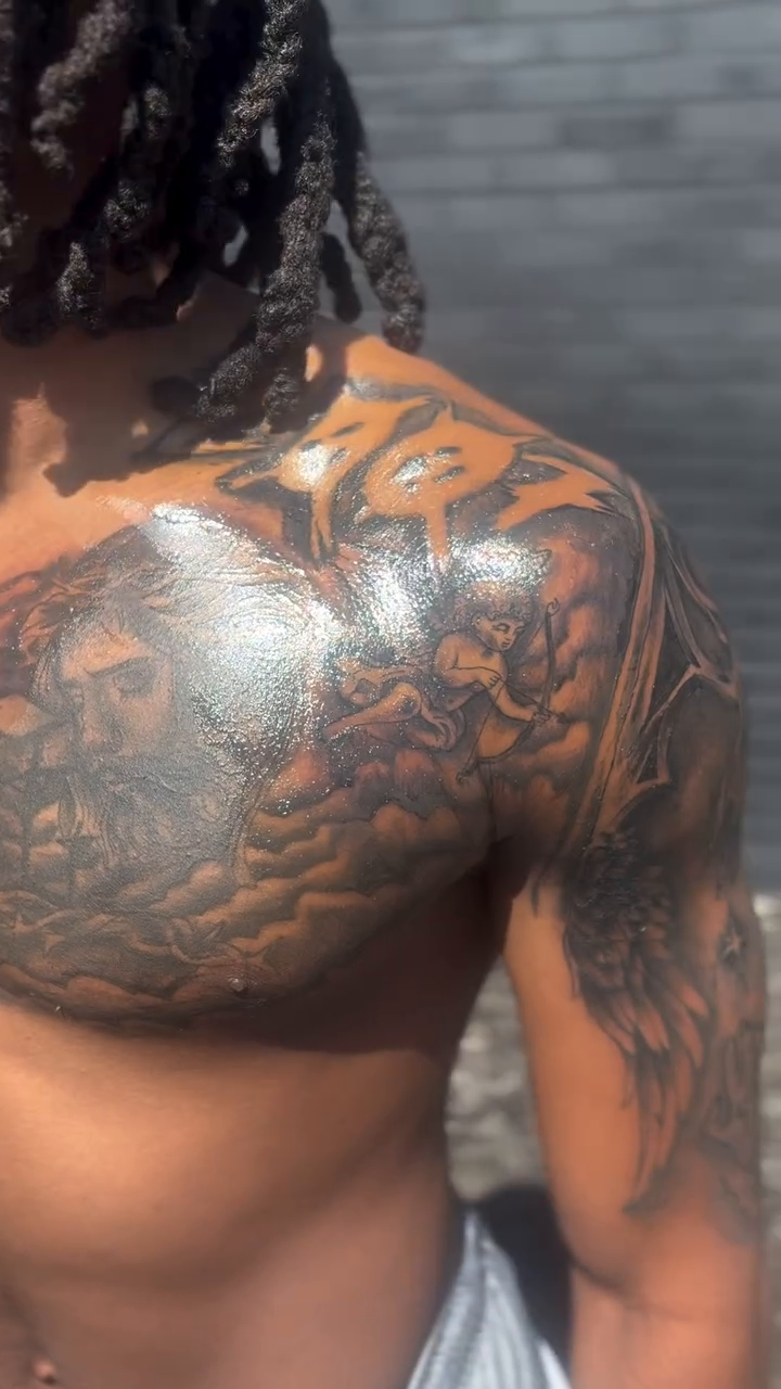 Realism tattoo on the shoulder by Chieftats614π₯