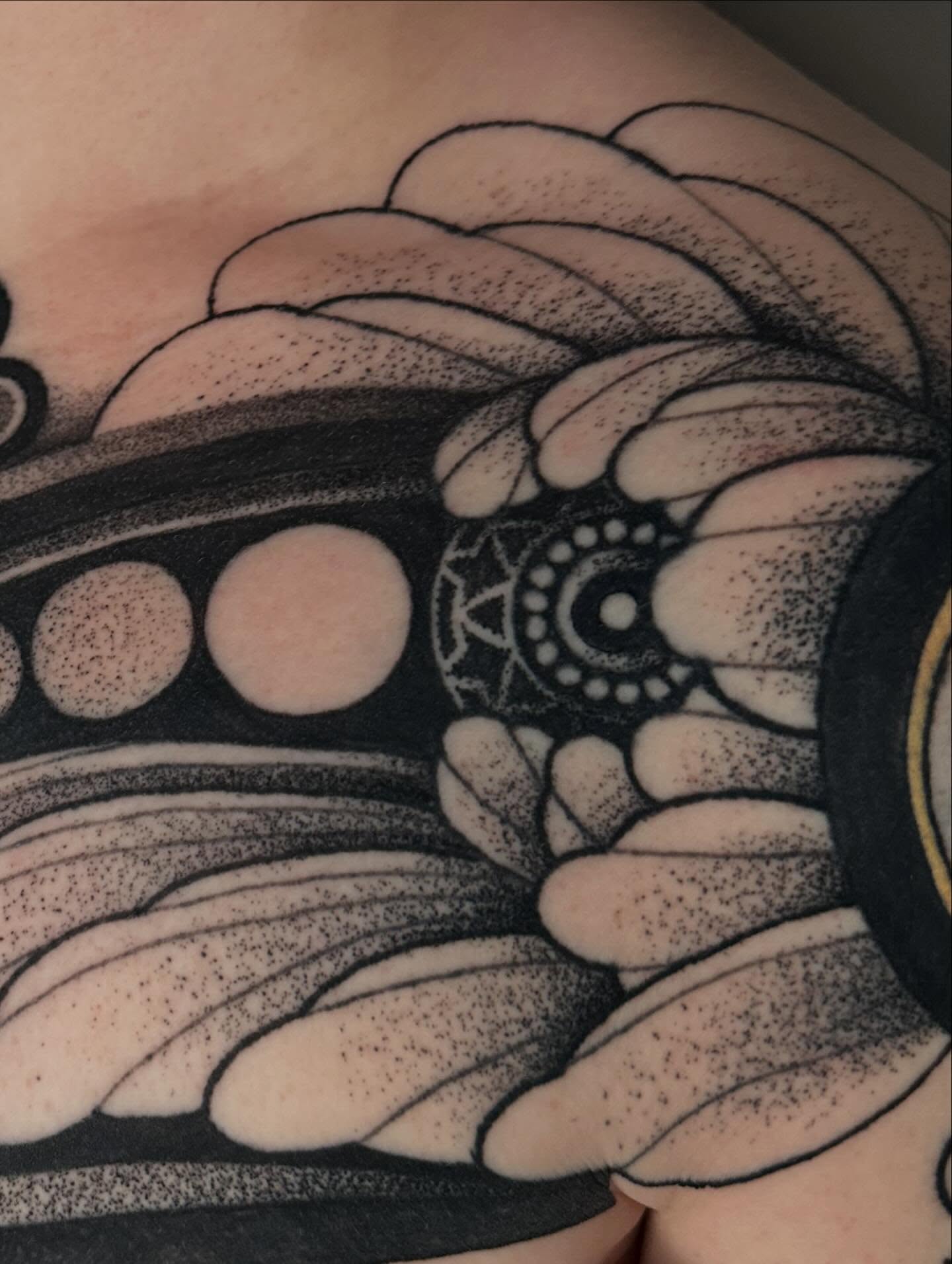 Tattoo by @willdotattoos — dotwork, geometric
