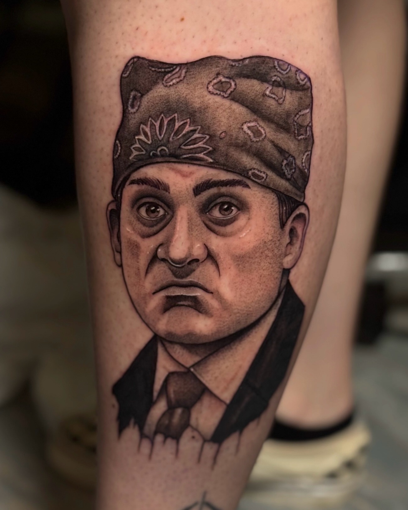 Portrait realism tattoo on the forearm by Elaine Nerowski ☾
