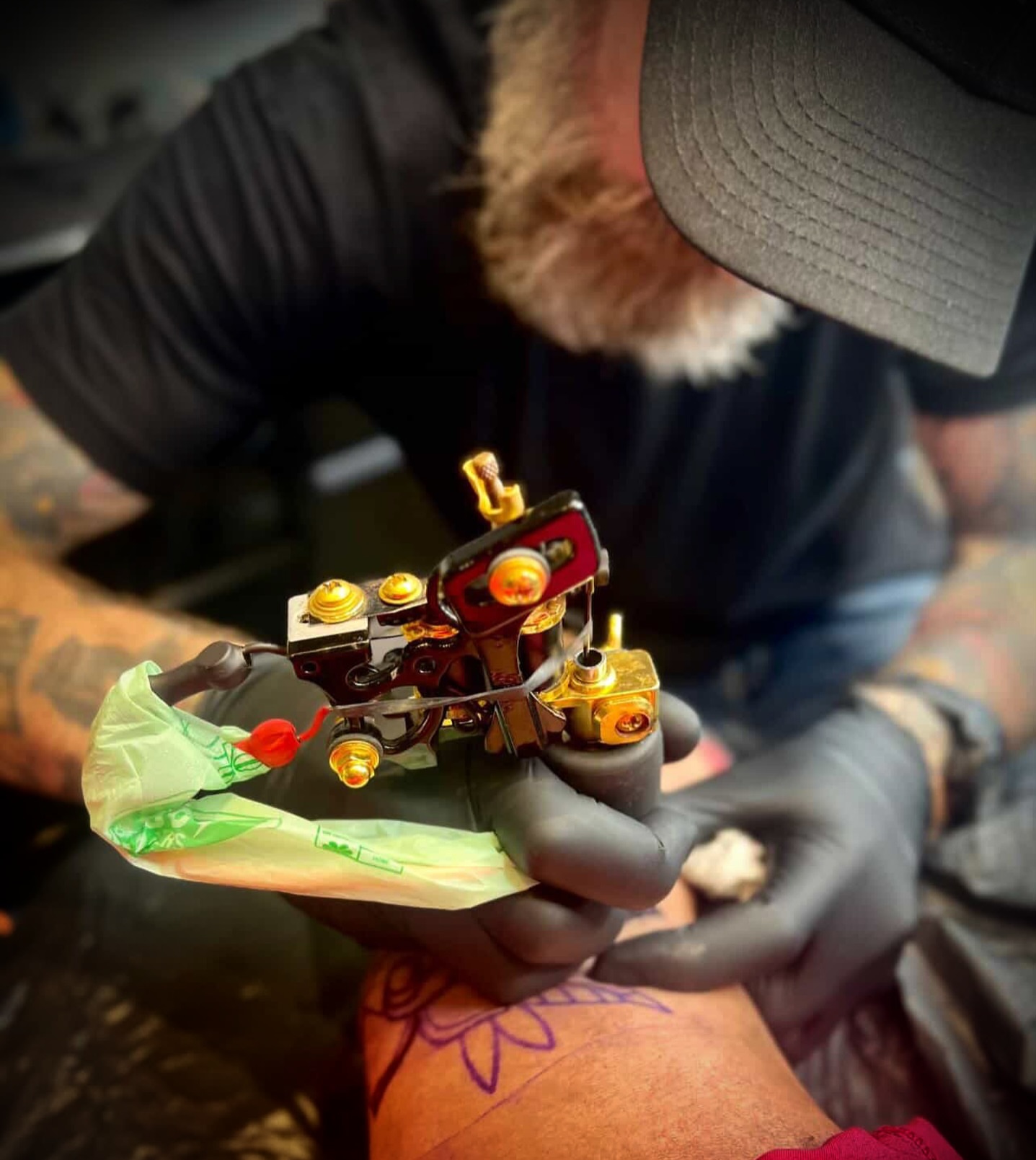 Floral design American traditional tattoo on the upper arm by Destroy Troy
