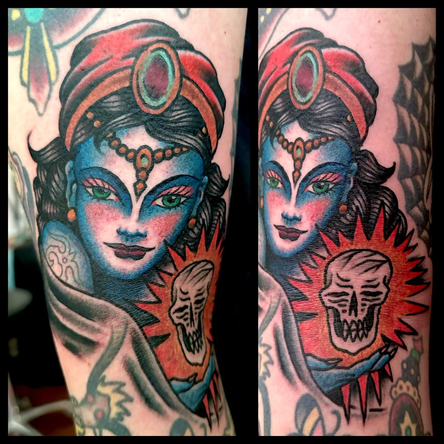 Tattoo by @christos_tattoos — american_traditional, neo_traditional