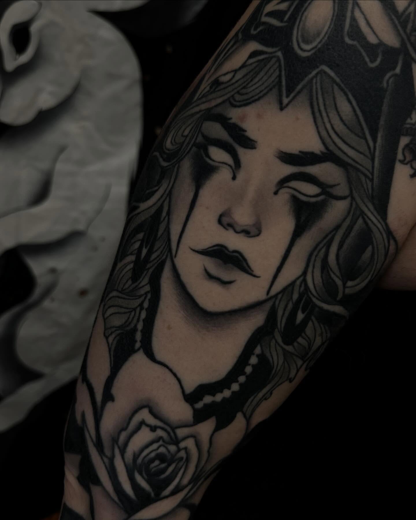 Tattoo by @copperbunnyink — black_and_grey