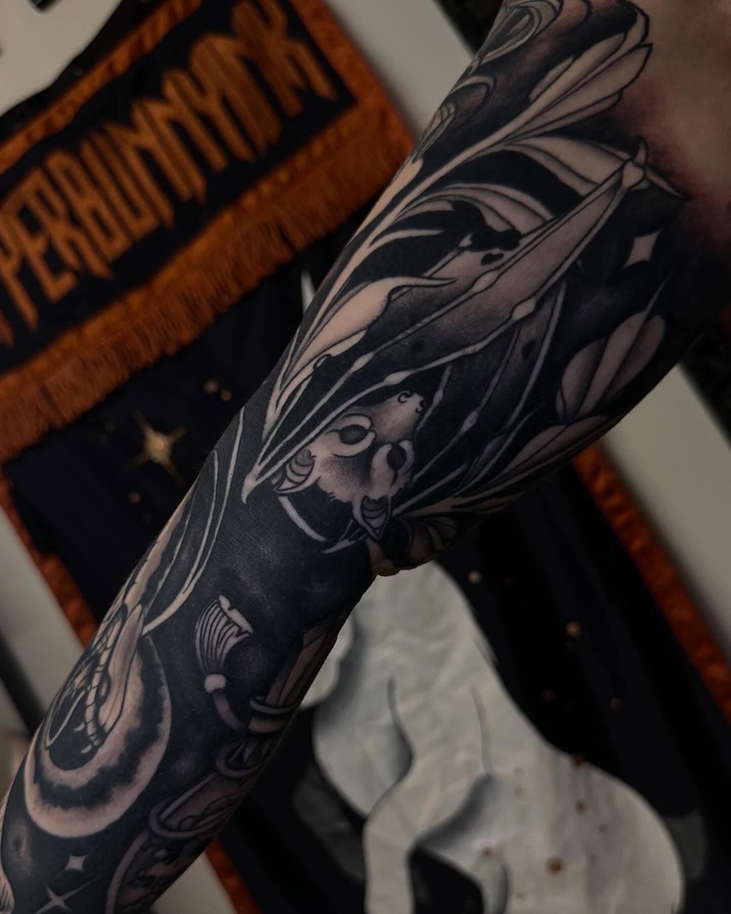 Tattoo by @copperbunnyink — black_and_grey