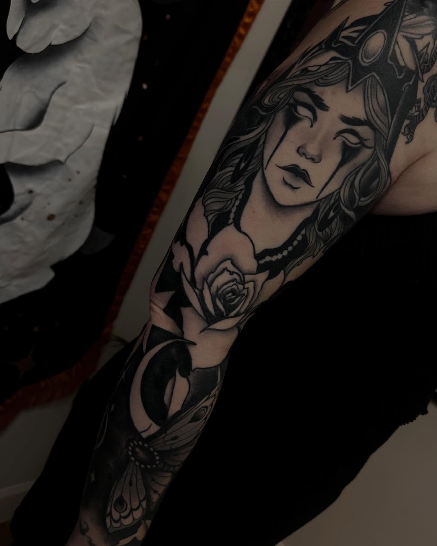 Tattoo by @copperbunnyink — black_and_grey, realism