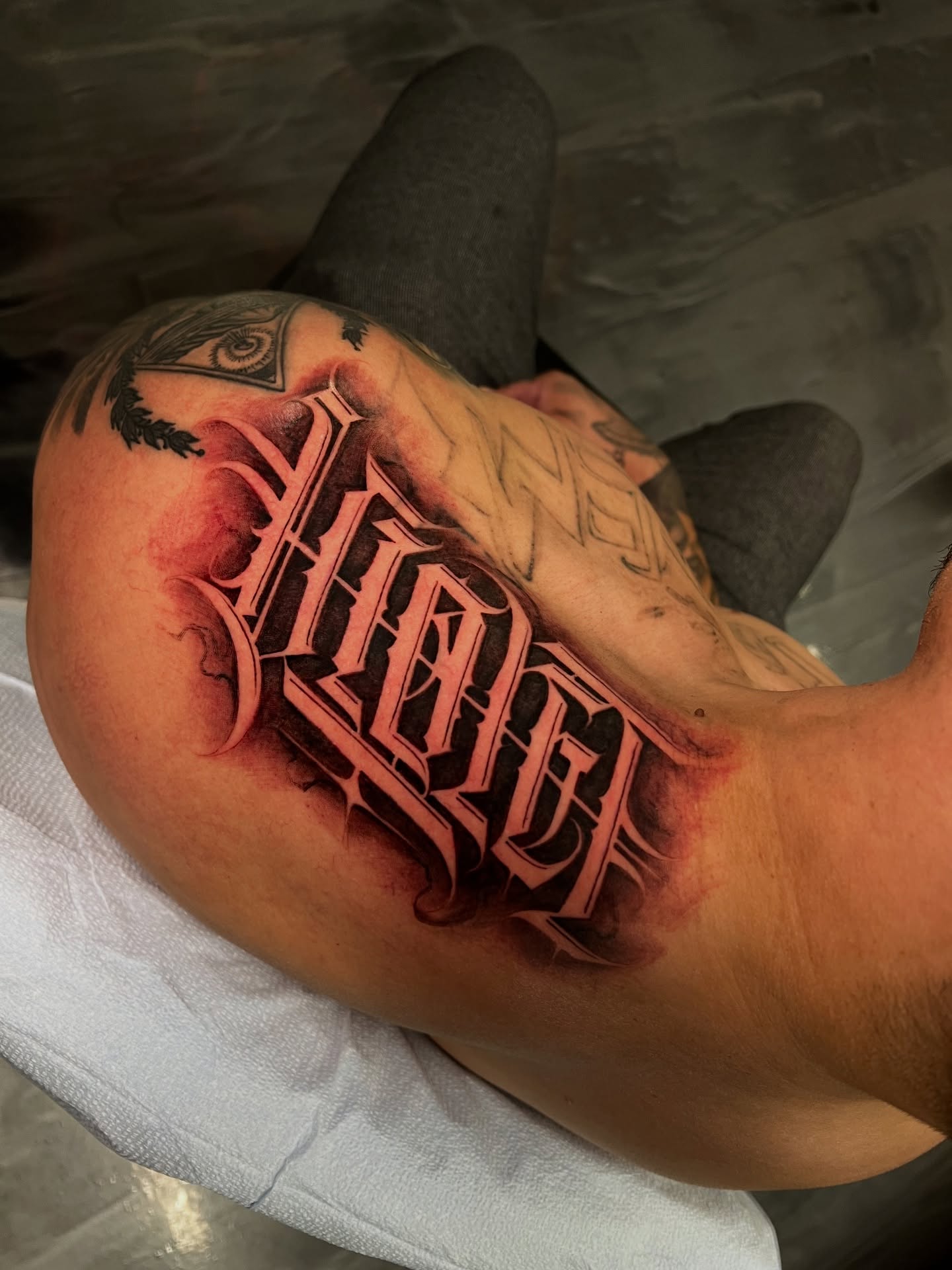 Tattoo by @stillballin6_ — lettering_script