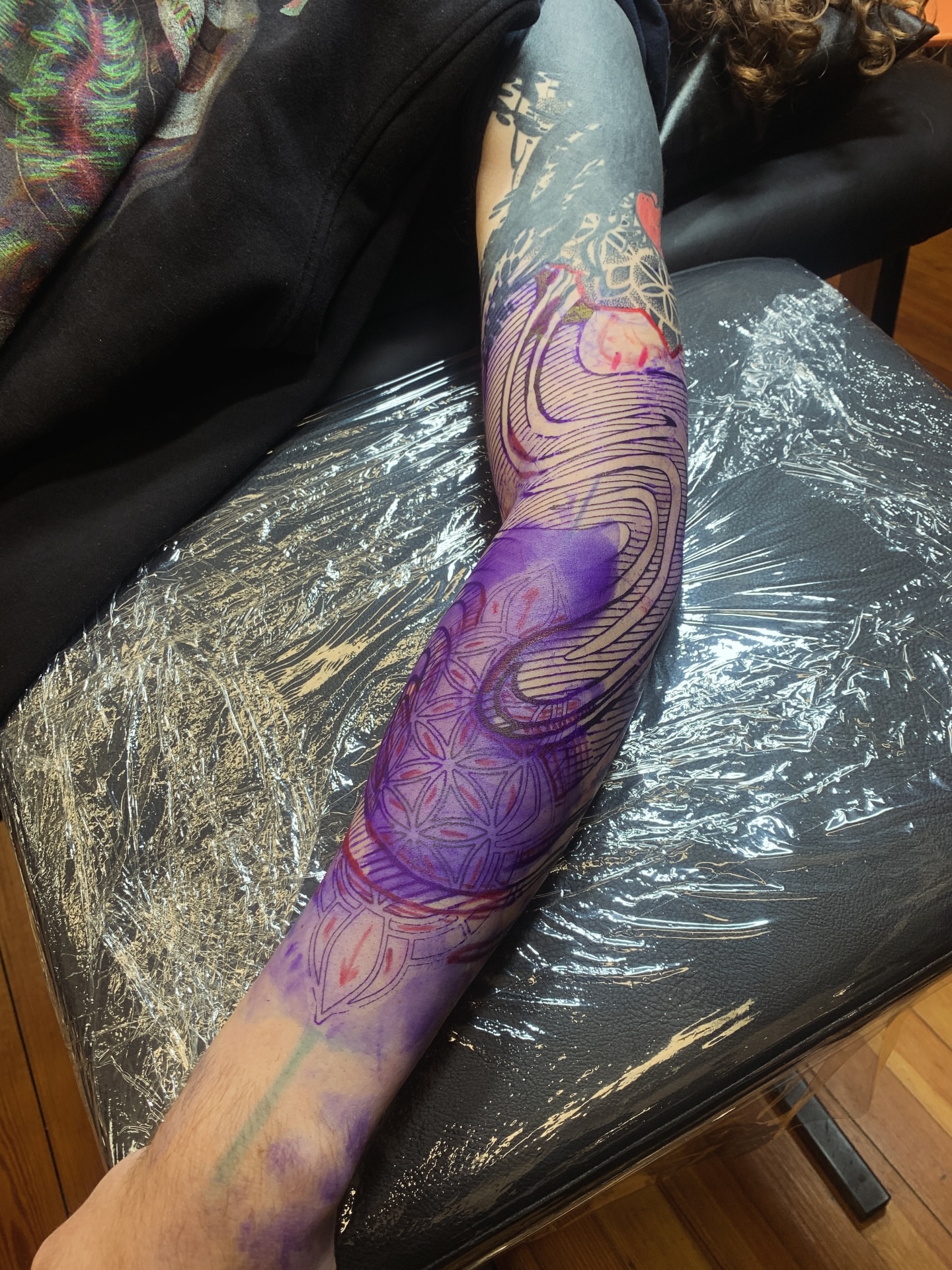 Geometric design geometric tattoo on the forearm by Riley