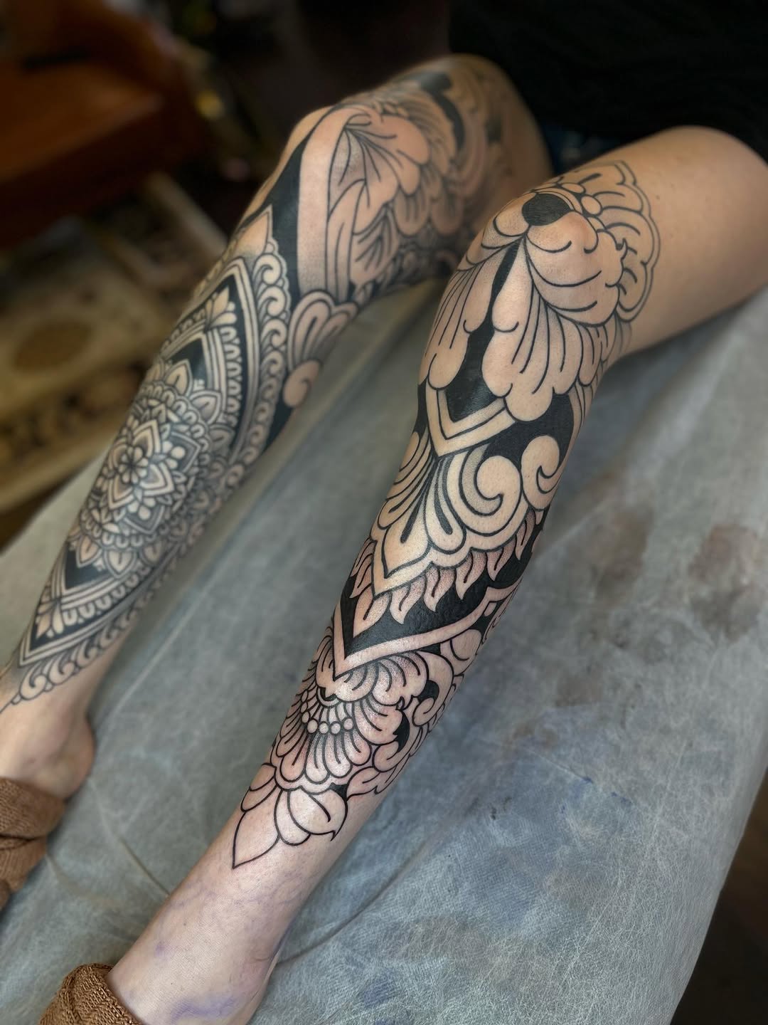 Tattoo by @lizkarntattoo — blackwork, ornamental