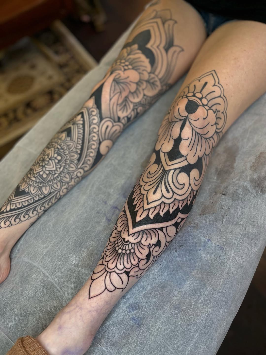 Tattoo by @lizkarntattoo — ornamental, blackwork