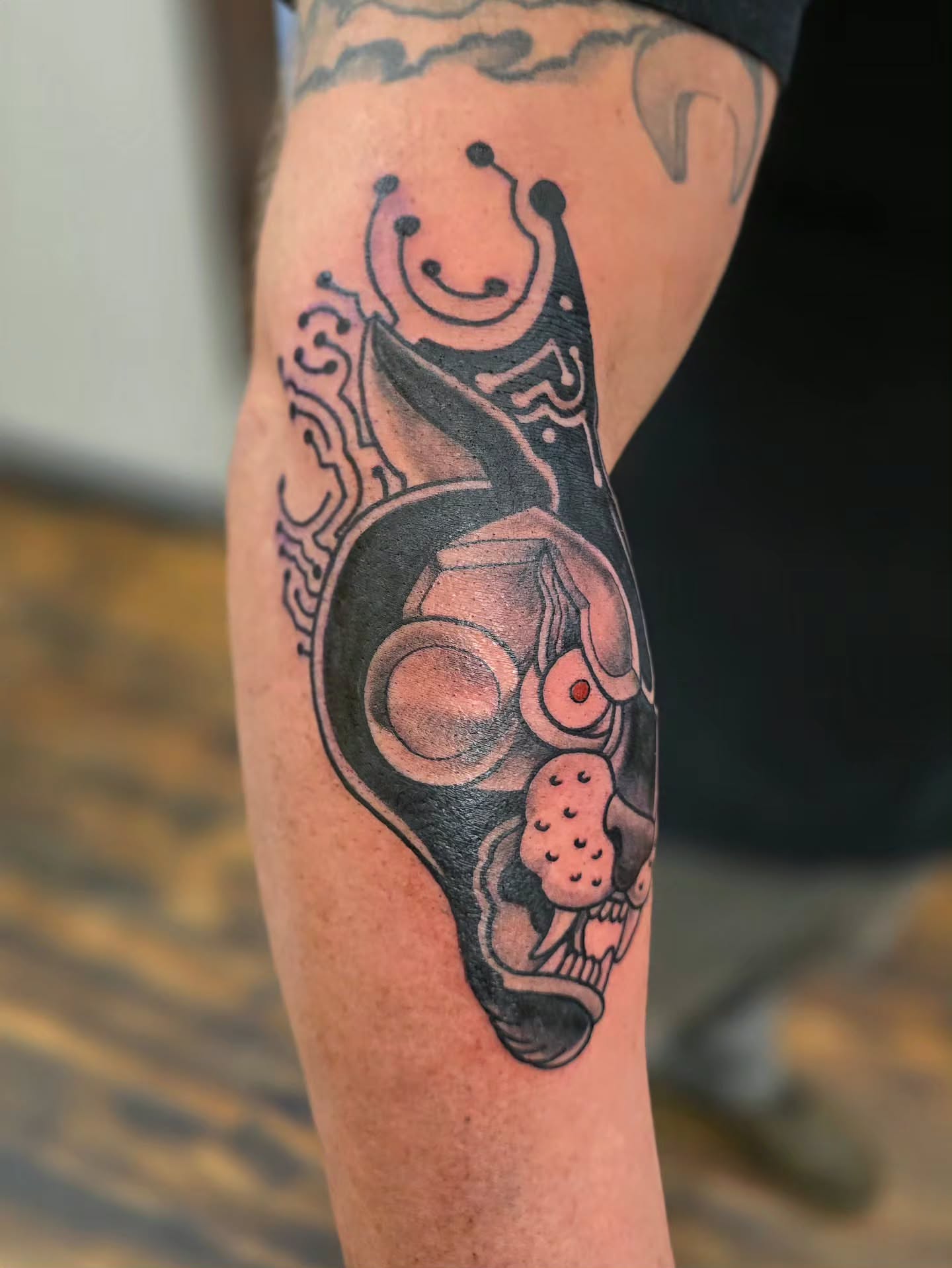Tattoo by @meckborg โ black_and_grey