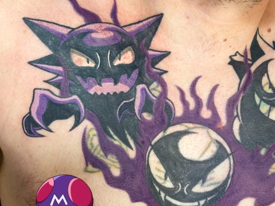 Tattoo by @neekostentaculz — dotwork, anime
