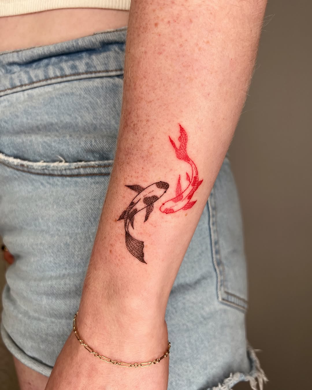 Tattoo by @thankyouforpoking — dotwork, japanese_irezumi