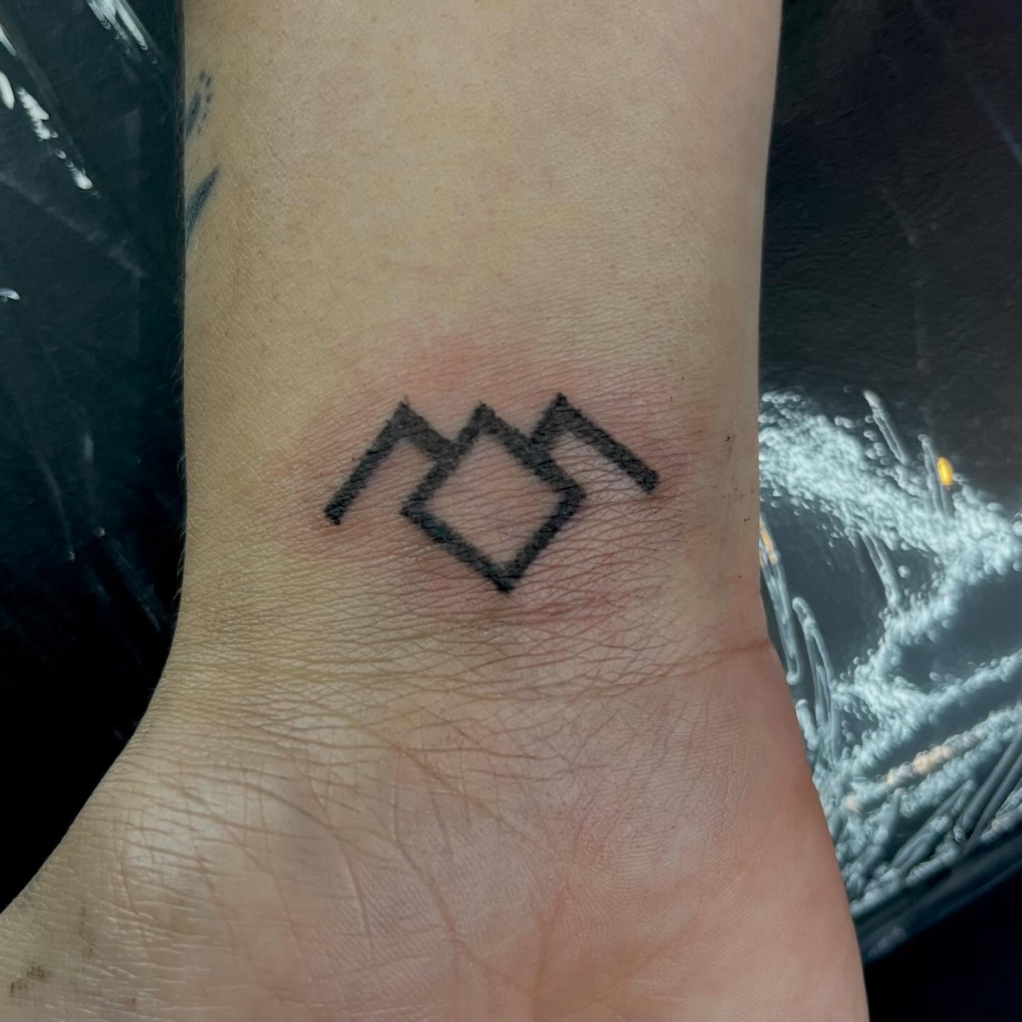 Geometric symbol geometric tattoo on the forearm by ⁎⁺˳✧༚Emma