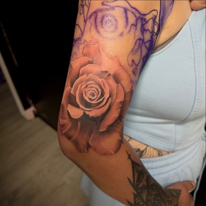 Tattoo by @fuxwithamber β realism, black_and_grey