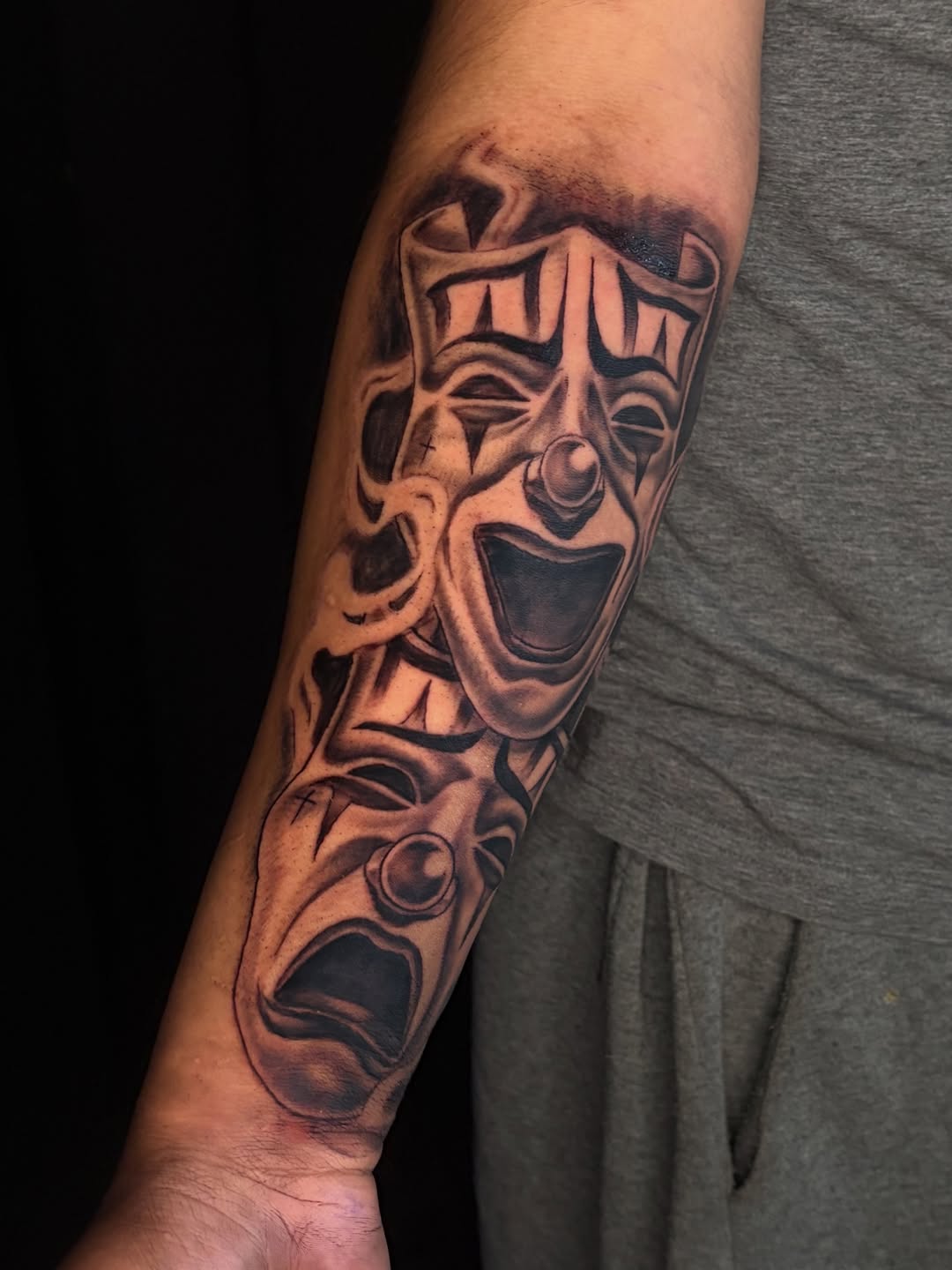 Tattoo by @inkedbyhades — chicano, black_and_grey