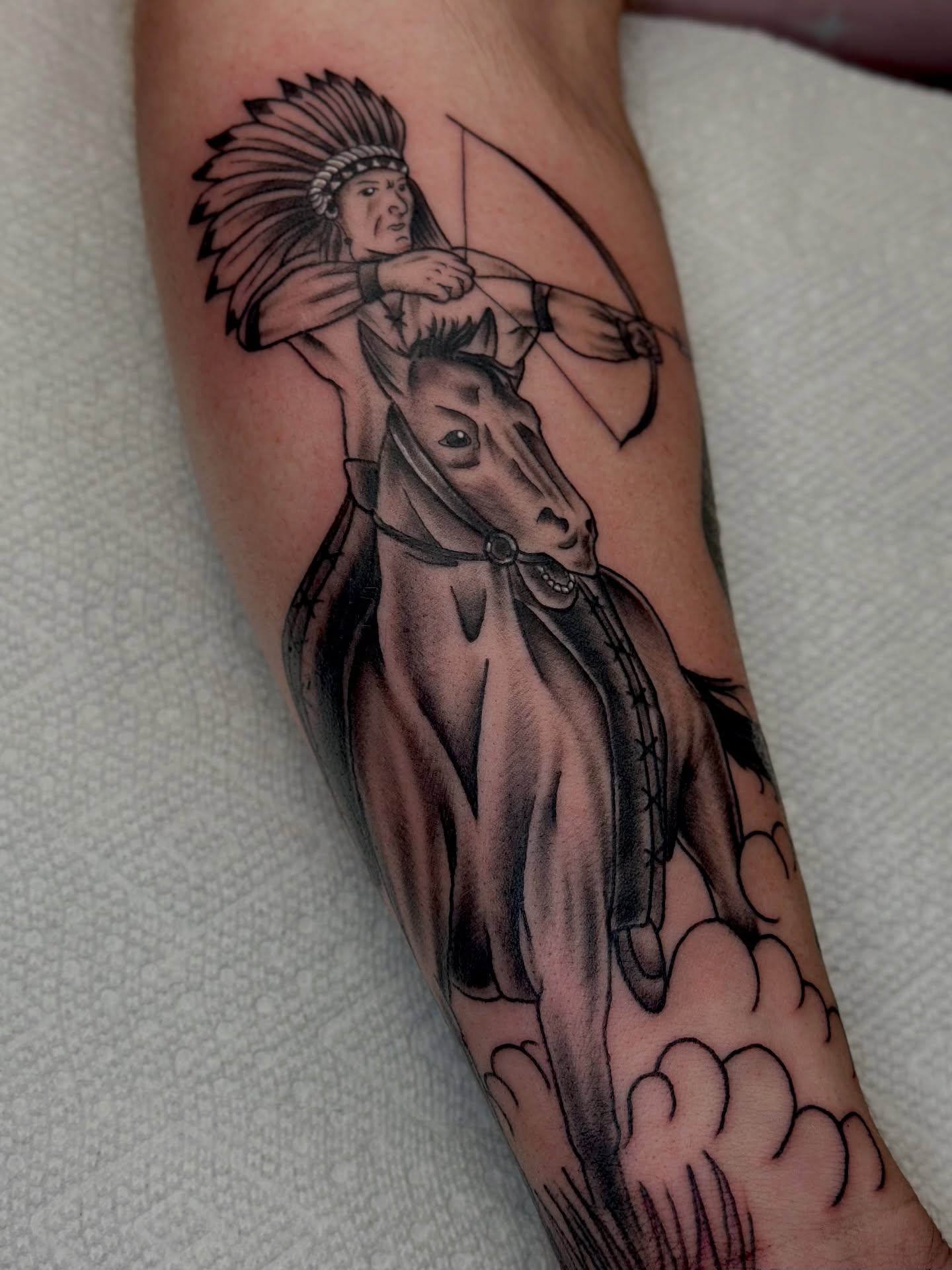 Tattoo by @cryptidtattooer — black_and_grey