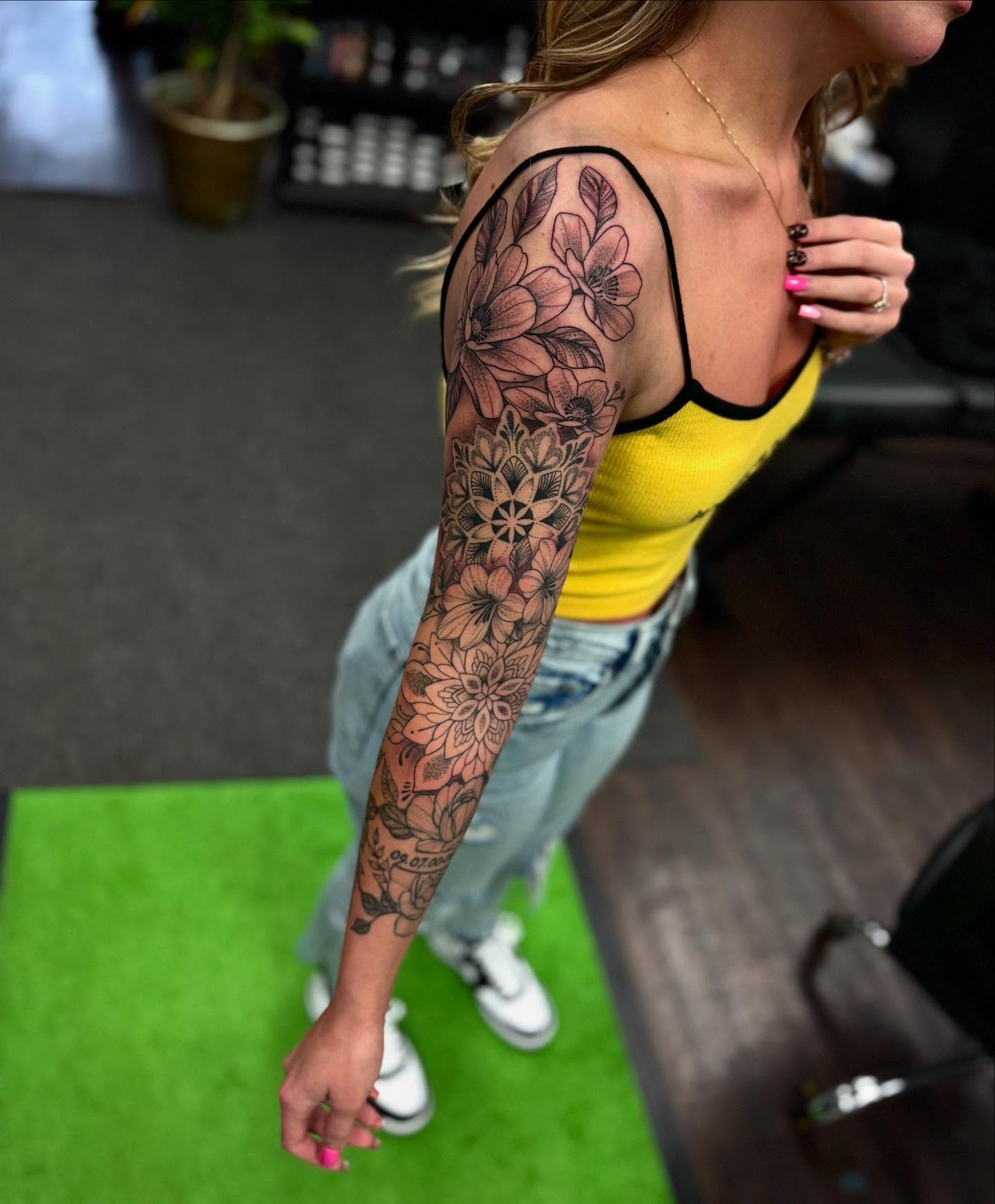 Tattoo by @tyce_tattoos — black_and_grey, geometric