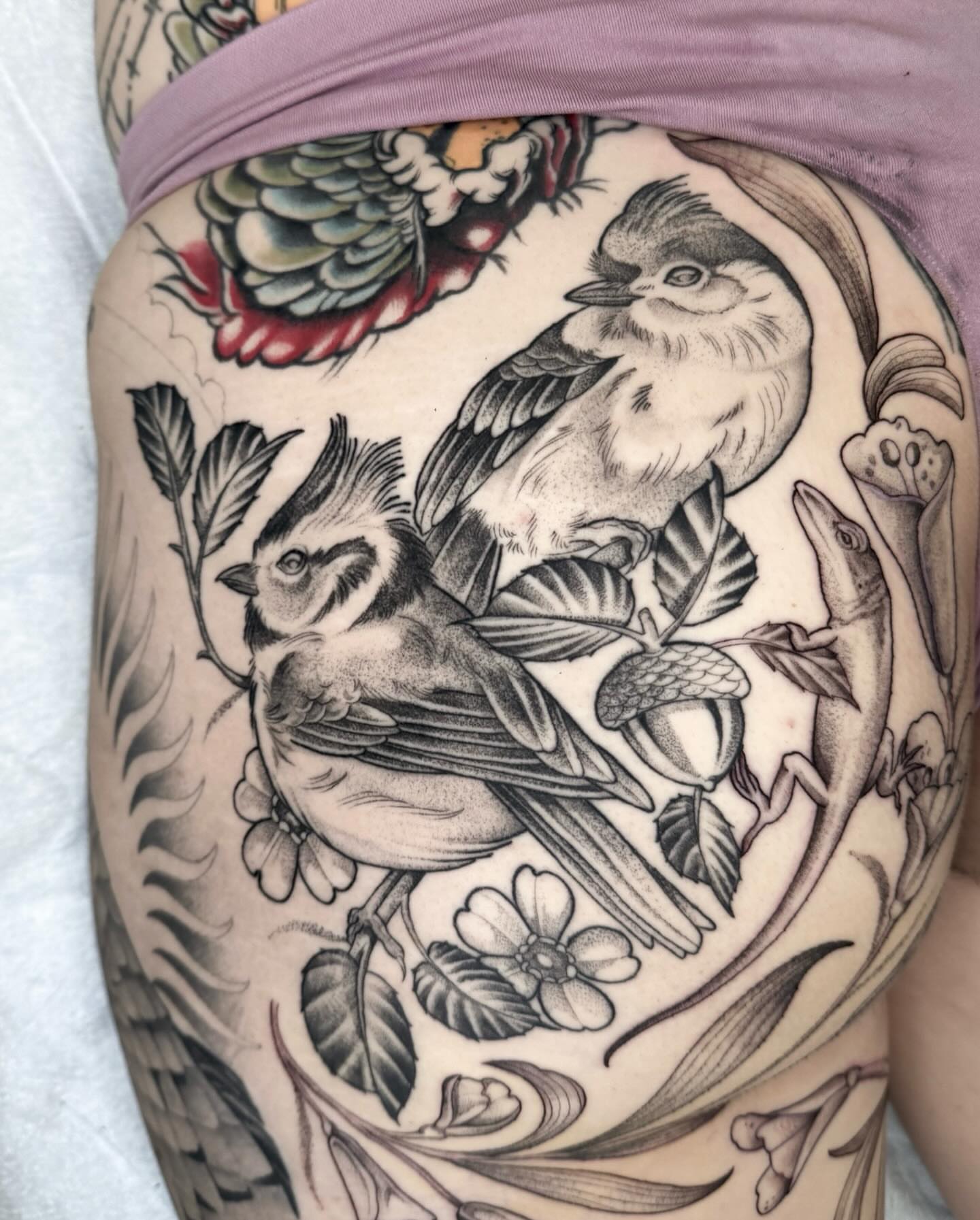 Tattoo by @horsegirltats — black_and_grey, realism