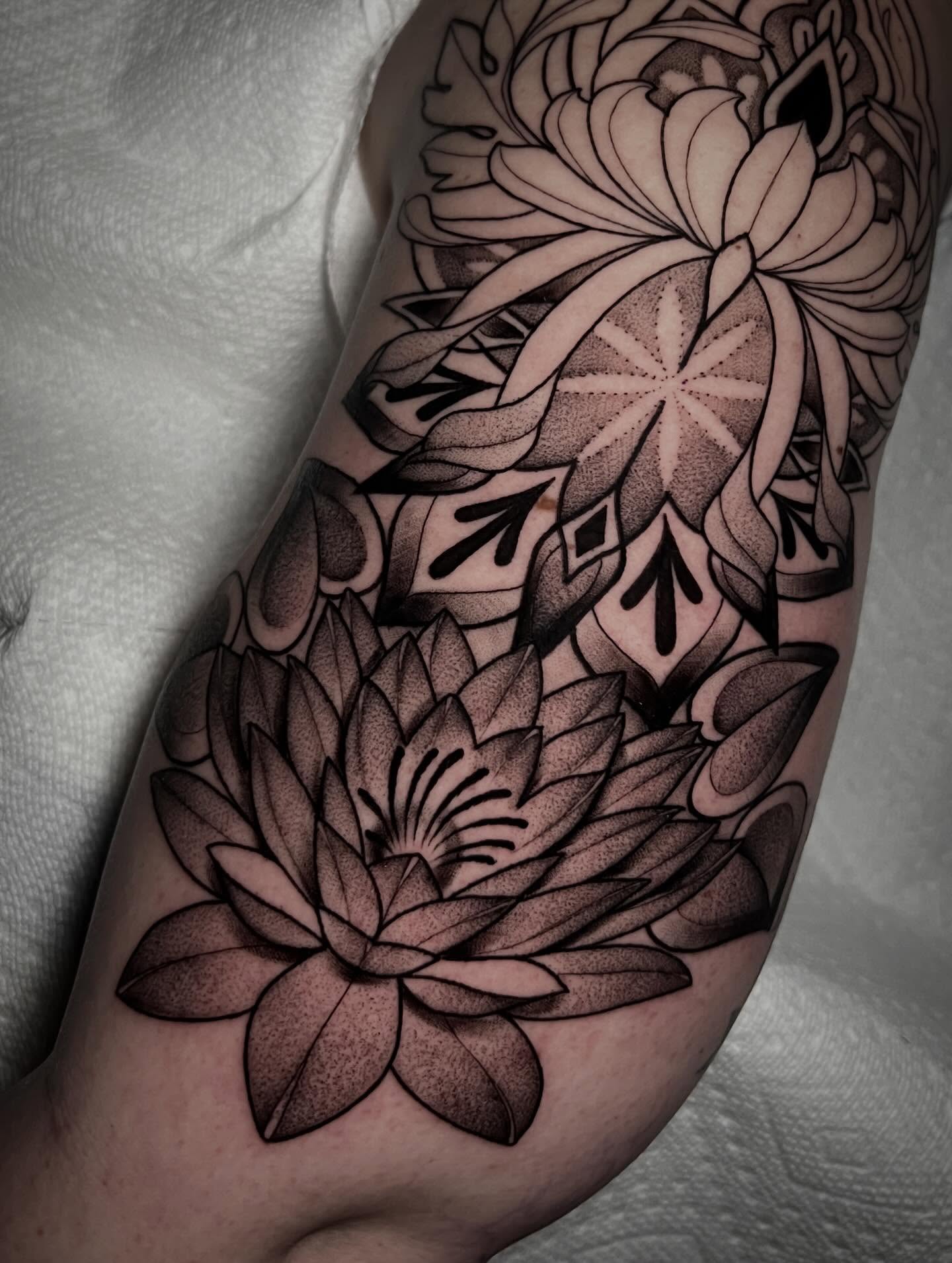 Tattoo by @katienowicki — dotwork, black_and_grey