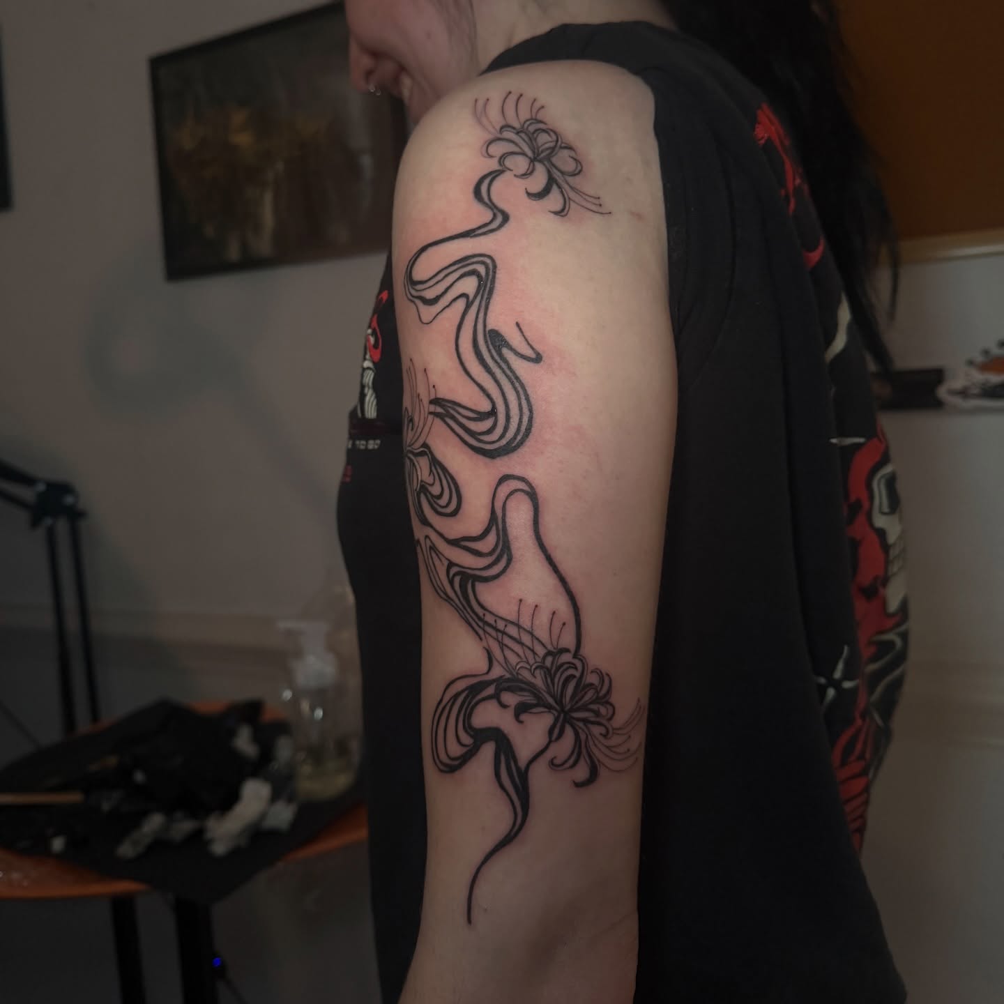 Tattoo by @elvineink — black_and_grey