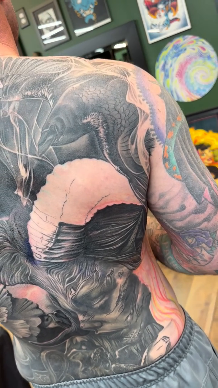 Dragon and warrior japanese irezumi tattoo by ✥ Daemon Downing ✥ Kansas Tattoo Artist ✥, Wichita, Kansas