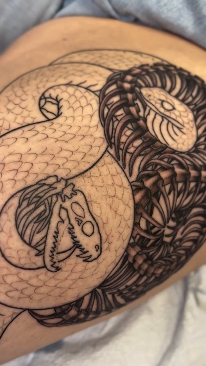 Tattoo by @tattooswithdee — black_and_grey, geometric