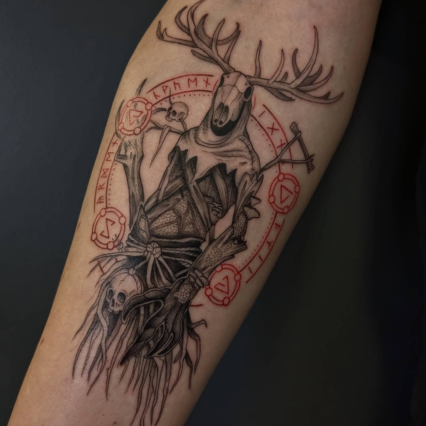 Tattoo by @spritesup β black_and_grey, dark_realism