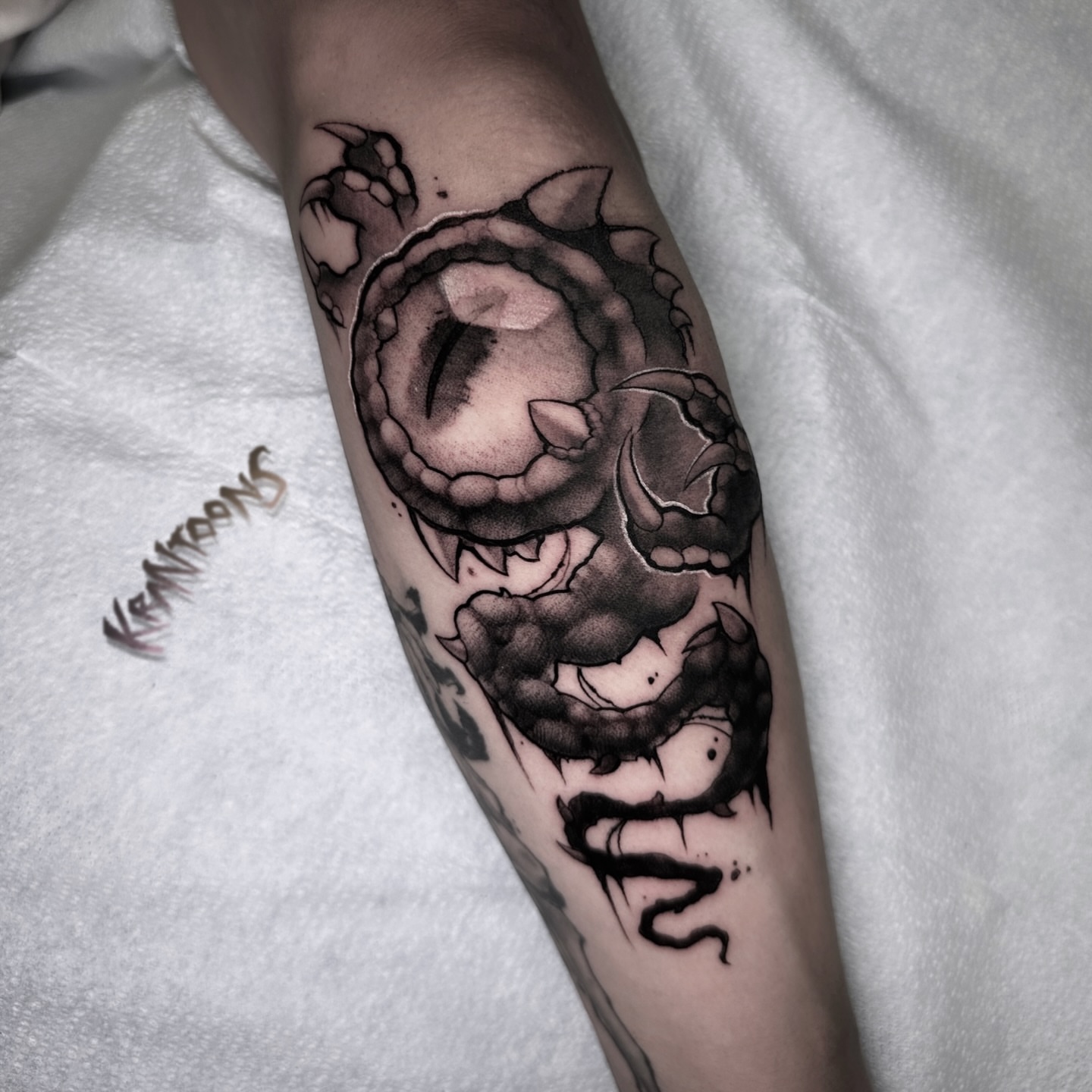 Tattoo by @krantoons — black_and_grey, realism