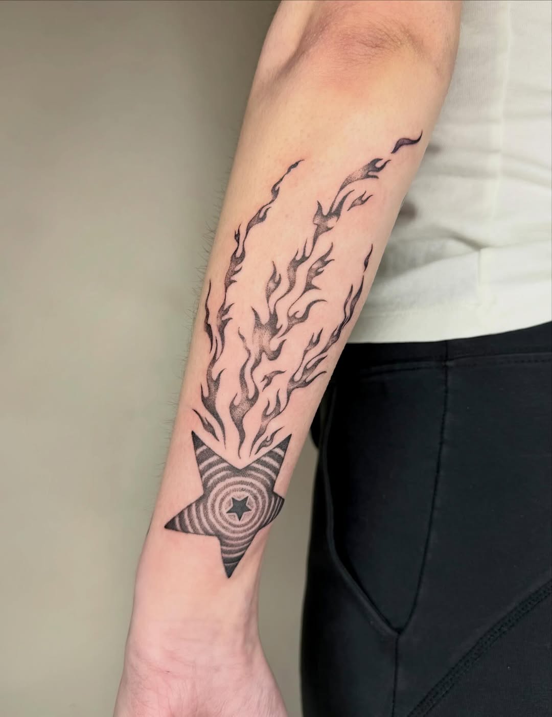 Tattoo by @artby_avarose — black_and_grey, dotwork