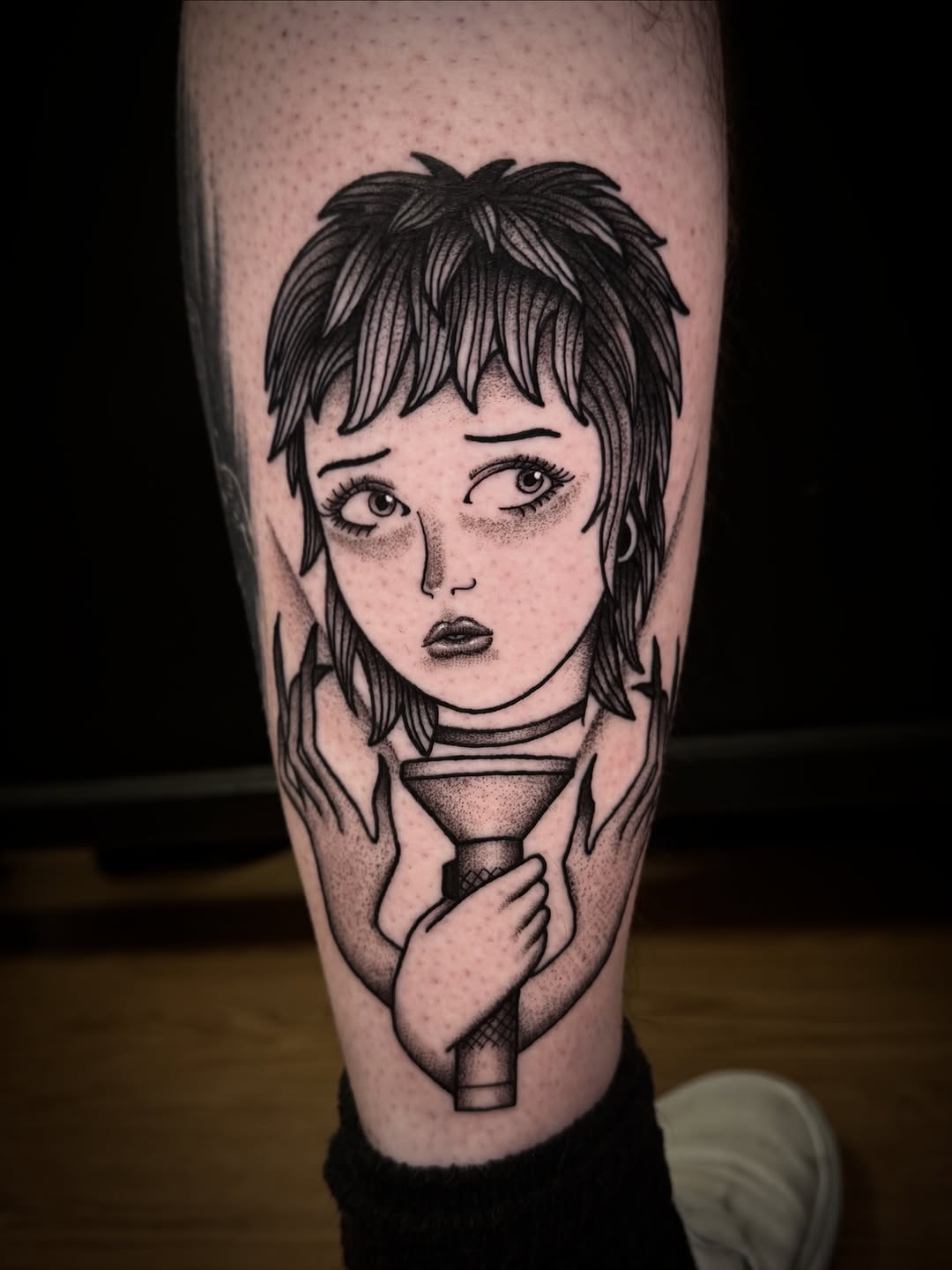 Tattoo by @d.lucian.tattoos — black_and_grey, dotwork