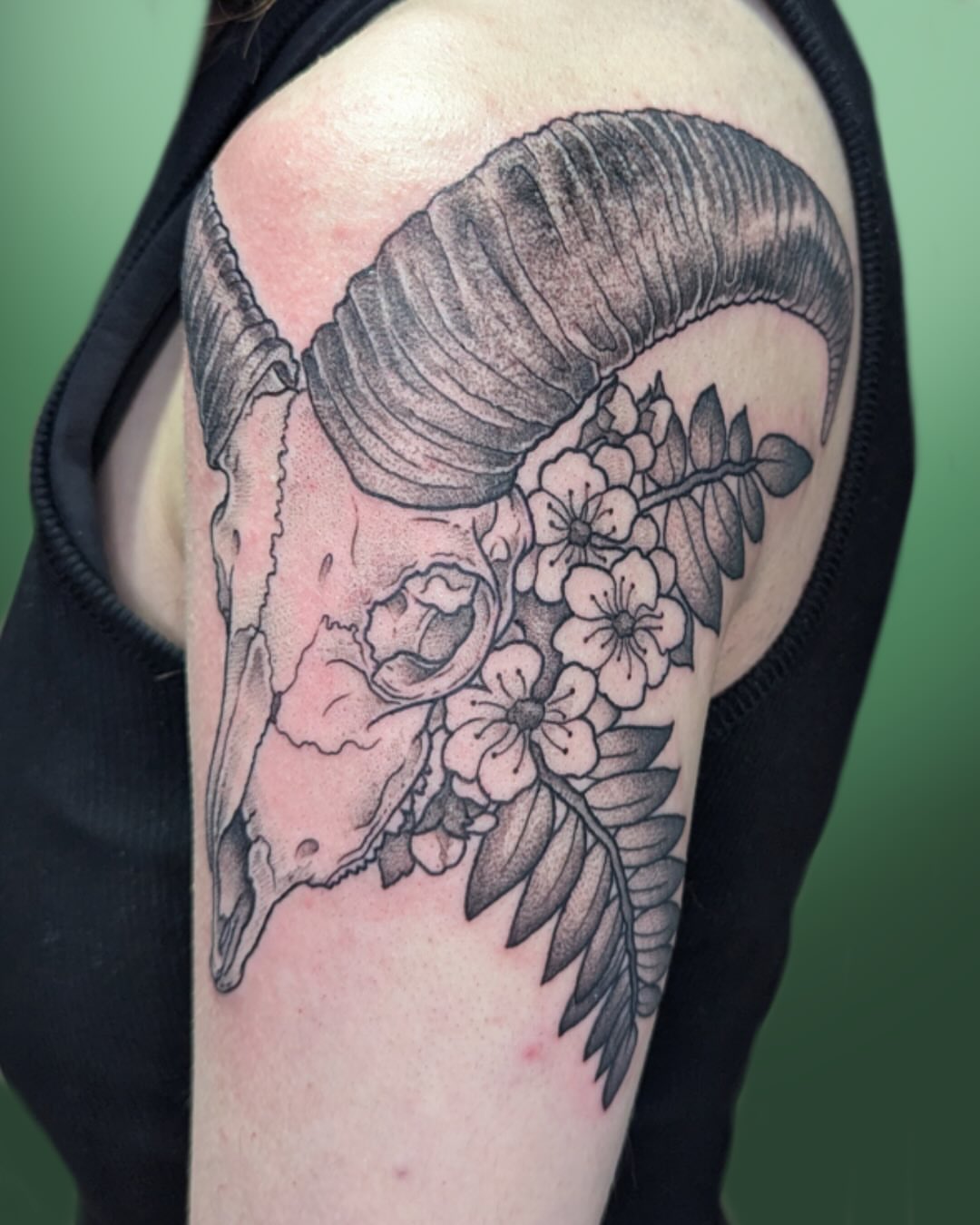 Tattoo by @lepus_tattoos — black_and_grey, dotwork