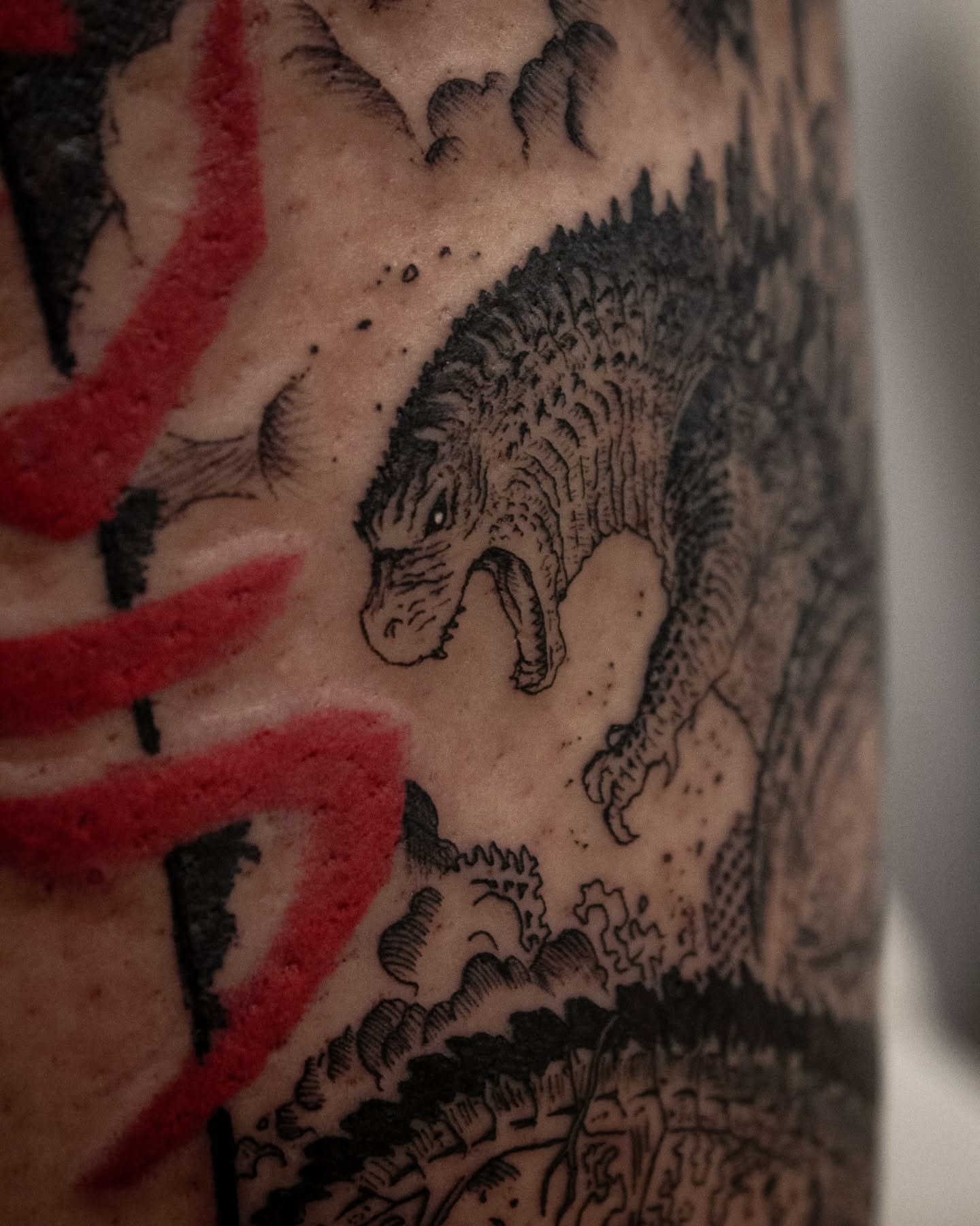 Tattoo by @glitchnstein β black_and_grey