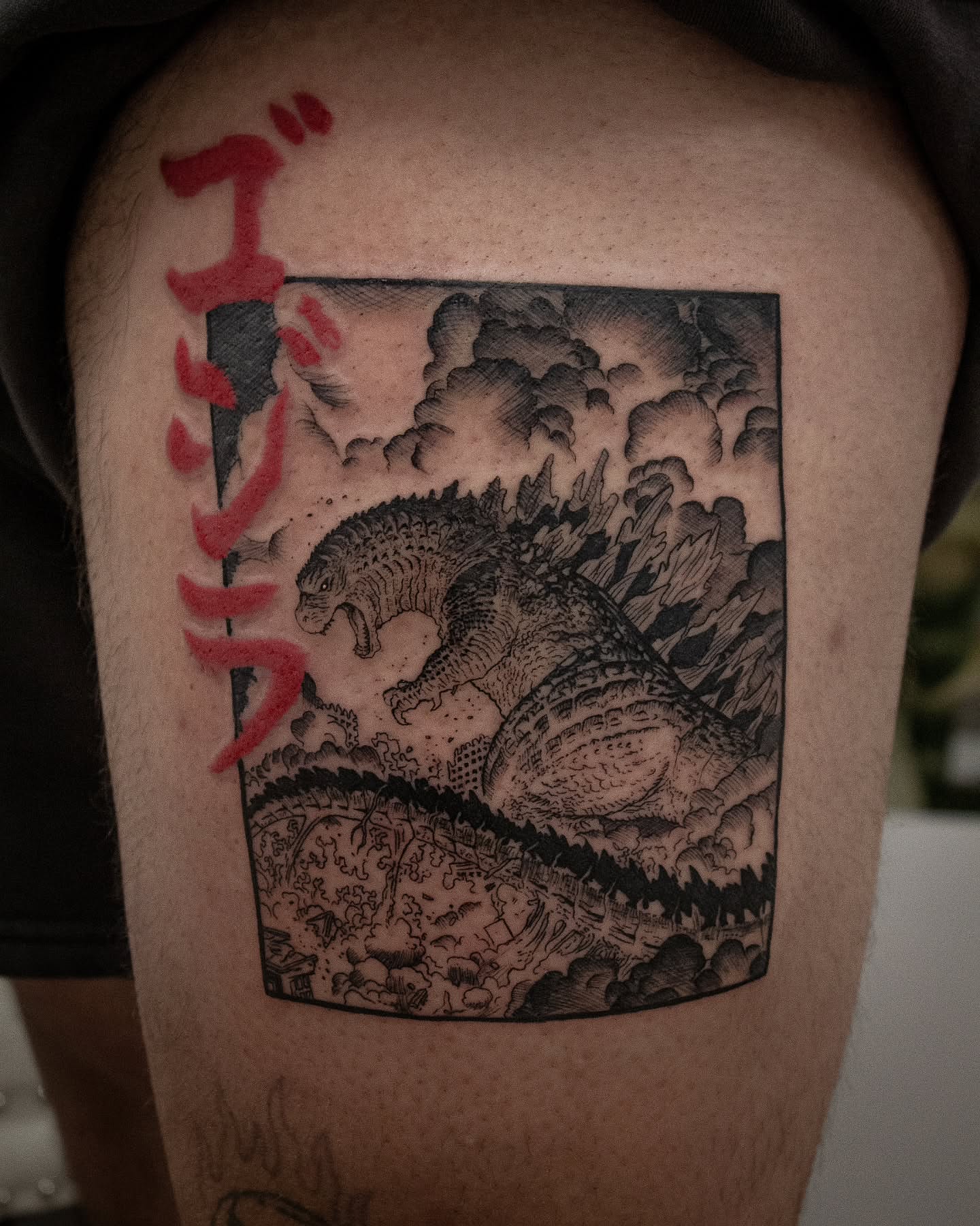 Tattoo by @glitchnstein β black_and_grey