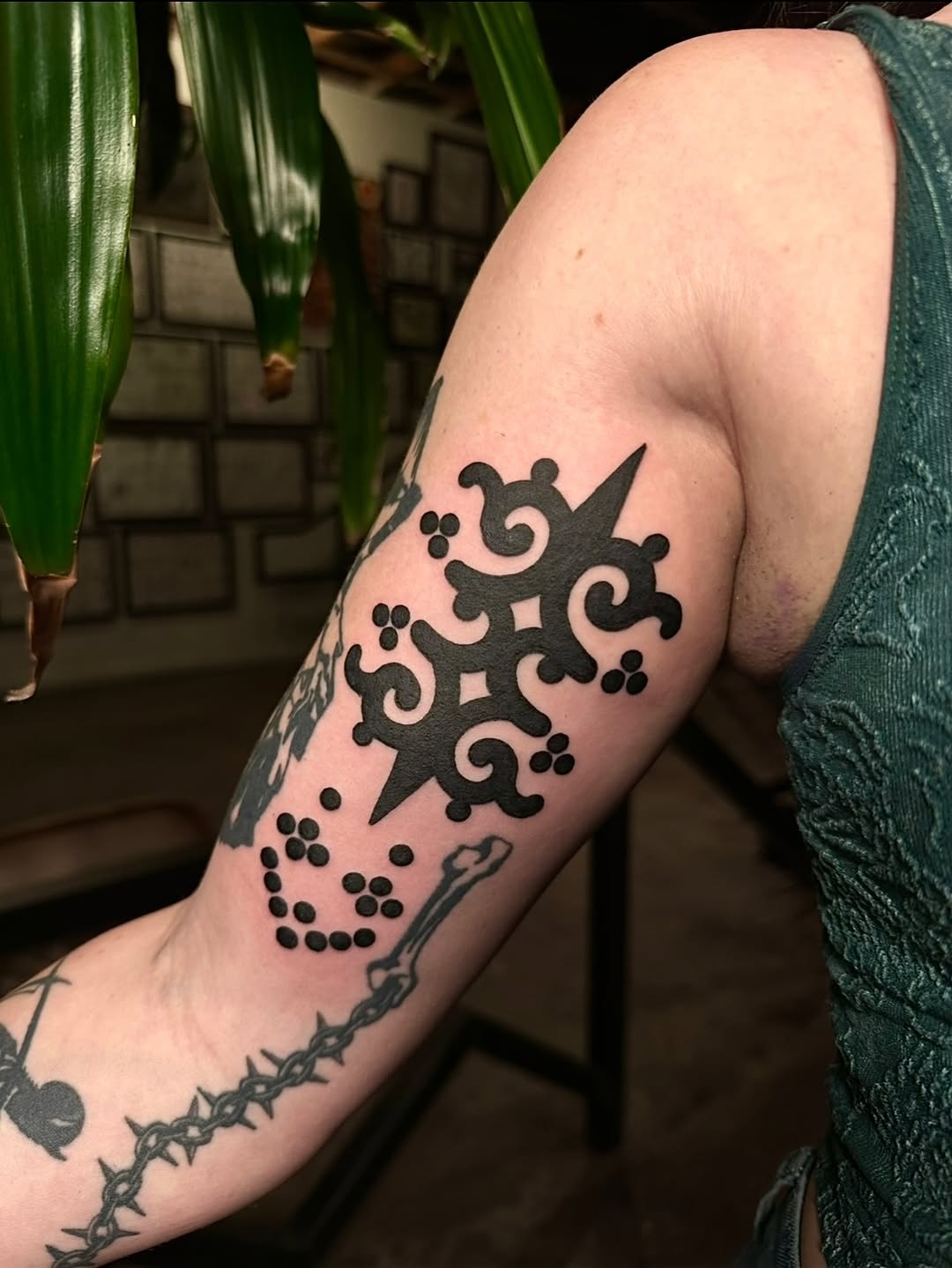 Tattoo by @krystaltattoo — blackwork, ornamental