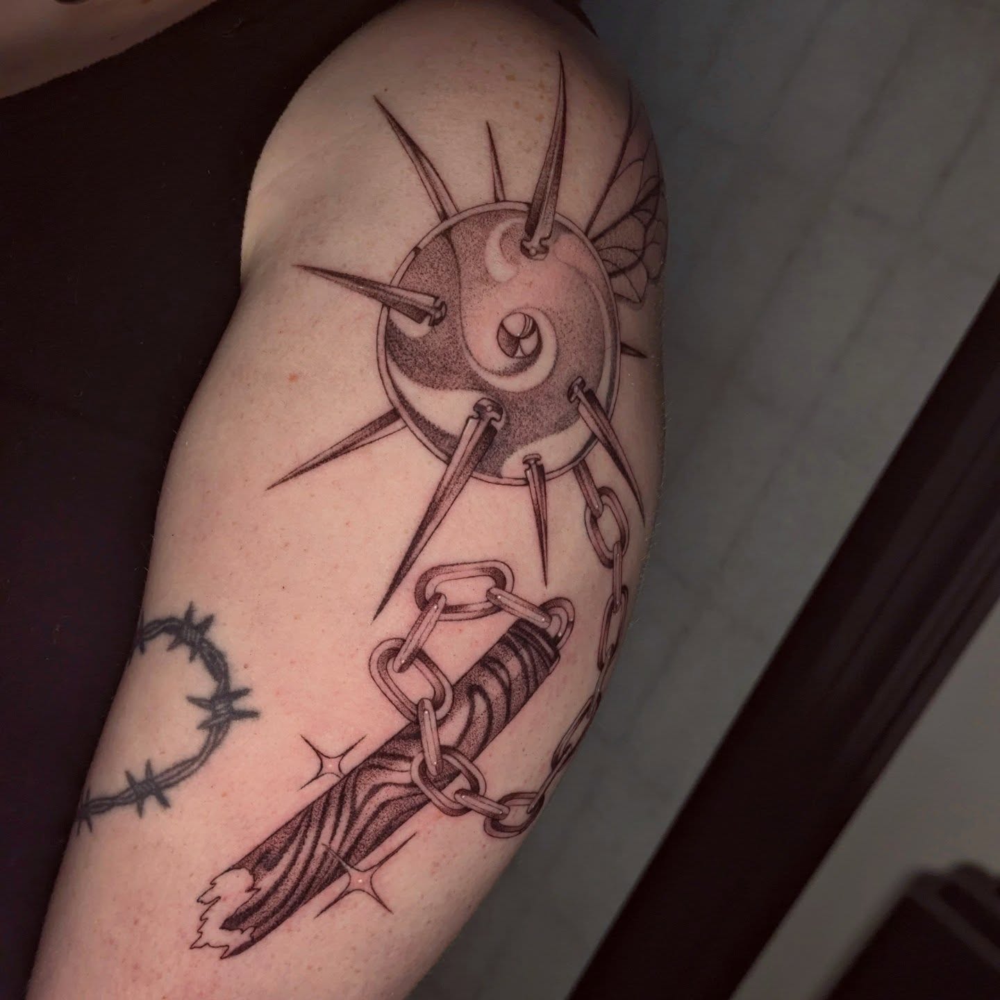 Tattoo by @jasdillonart — black_and_grey, geometric
