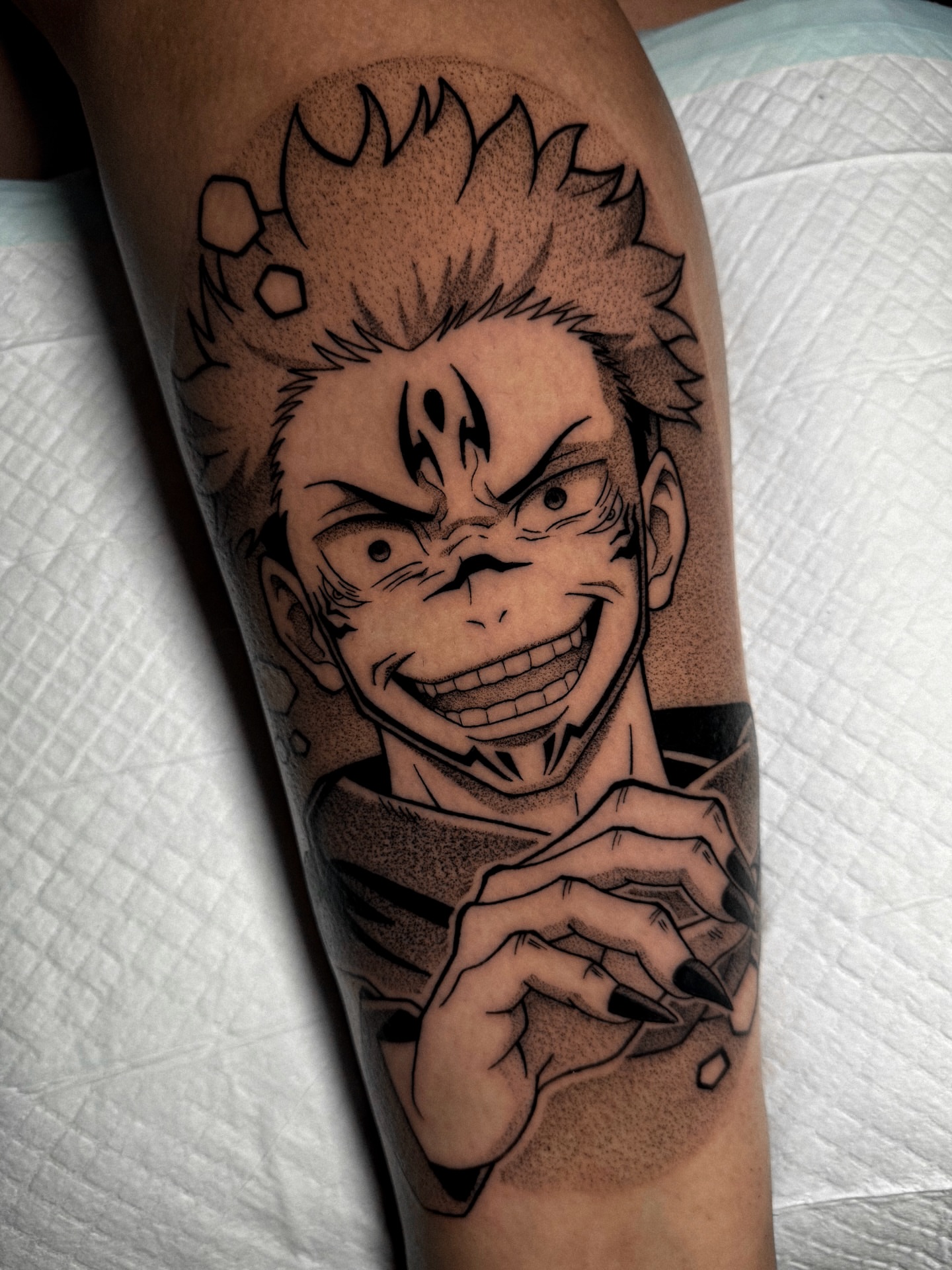 Anime character anime tattoo on the forearm by Yakir, Houston, Texas