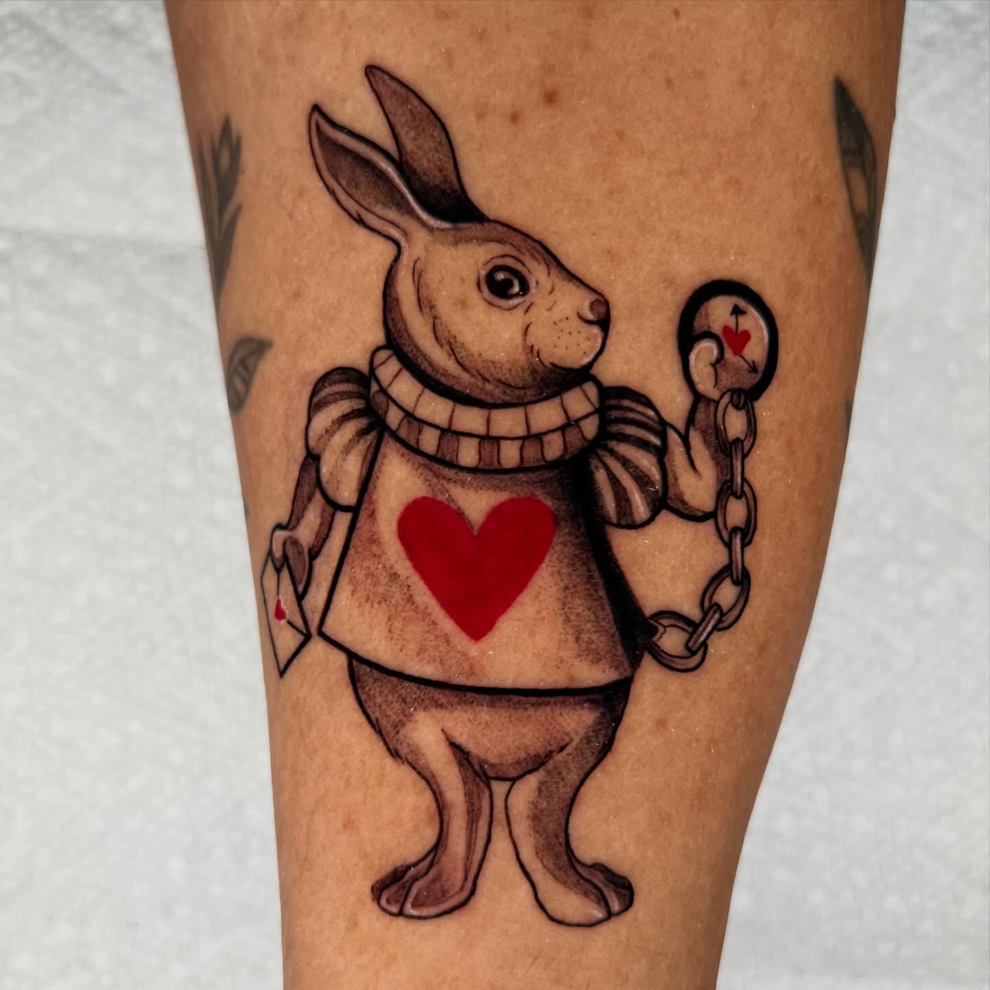 Rabbit American traditional tattoo on the forearm by ✧ :: paloma :: ✧