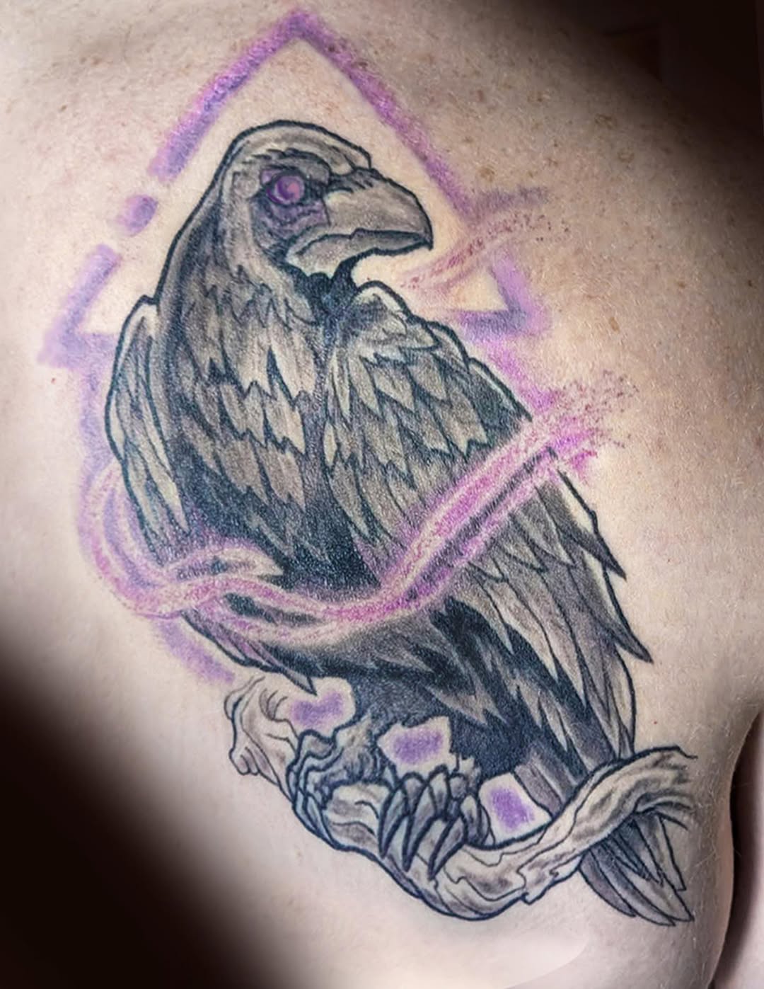 Fine line tattoo on the shoulder by Dharm, Denver, Colorado