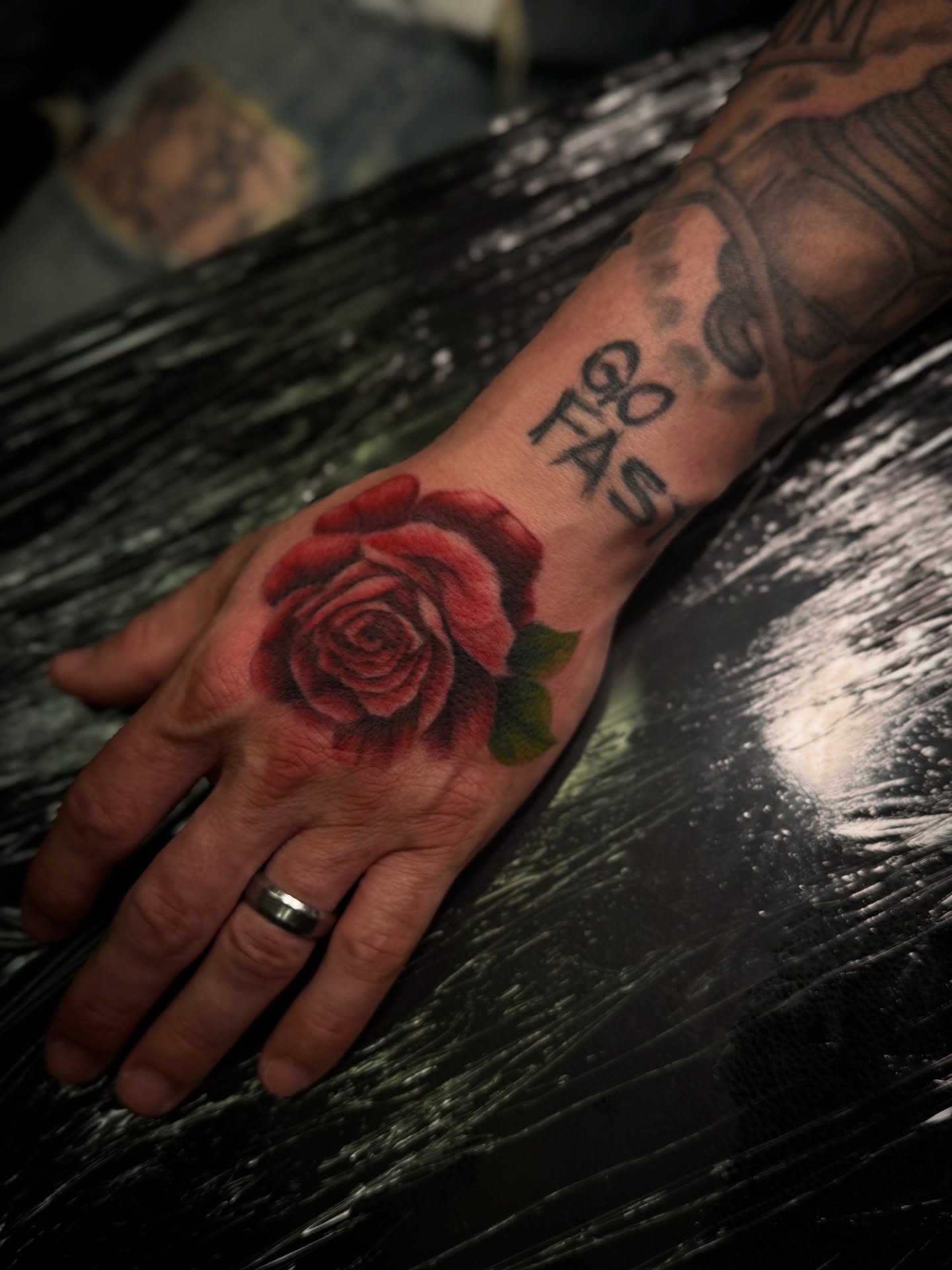 Rose realism tattoo on the hand by Gianna G