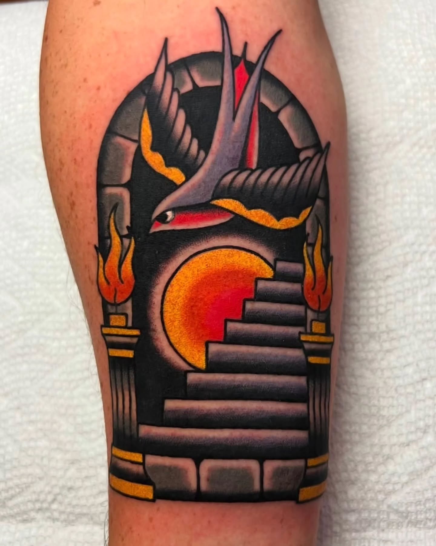 Tattoo by @peteherg — american_traditional, geometric