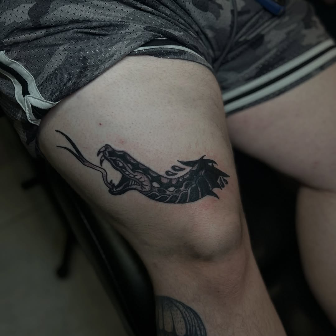 Tattoo by @torreyinks — blackwork