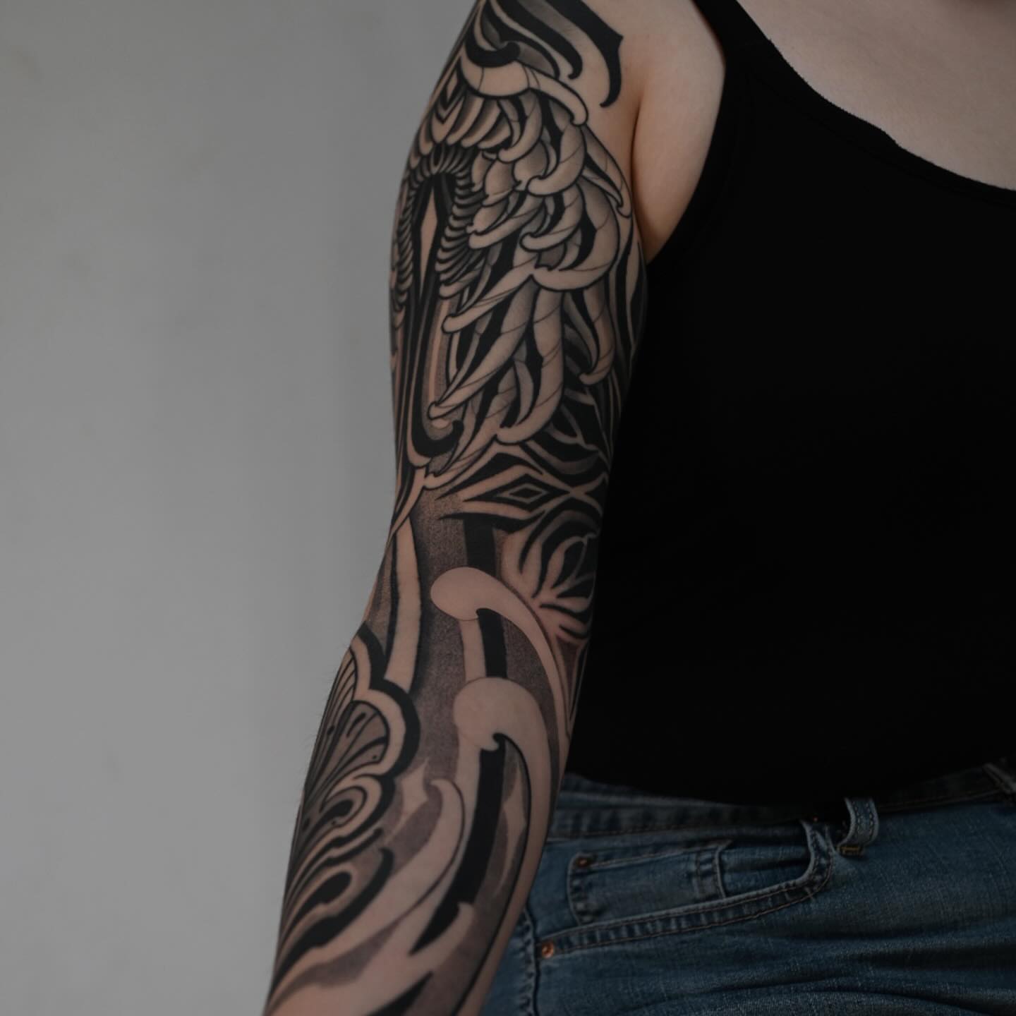 Tattoo by @ry_spence — black_and_grey, geometric