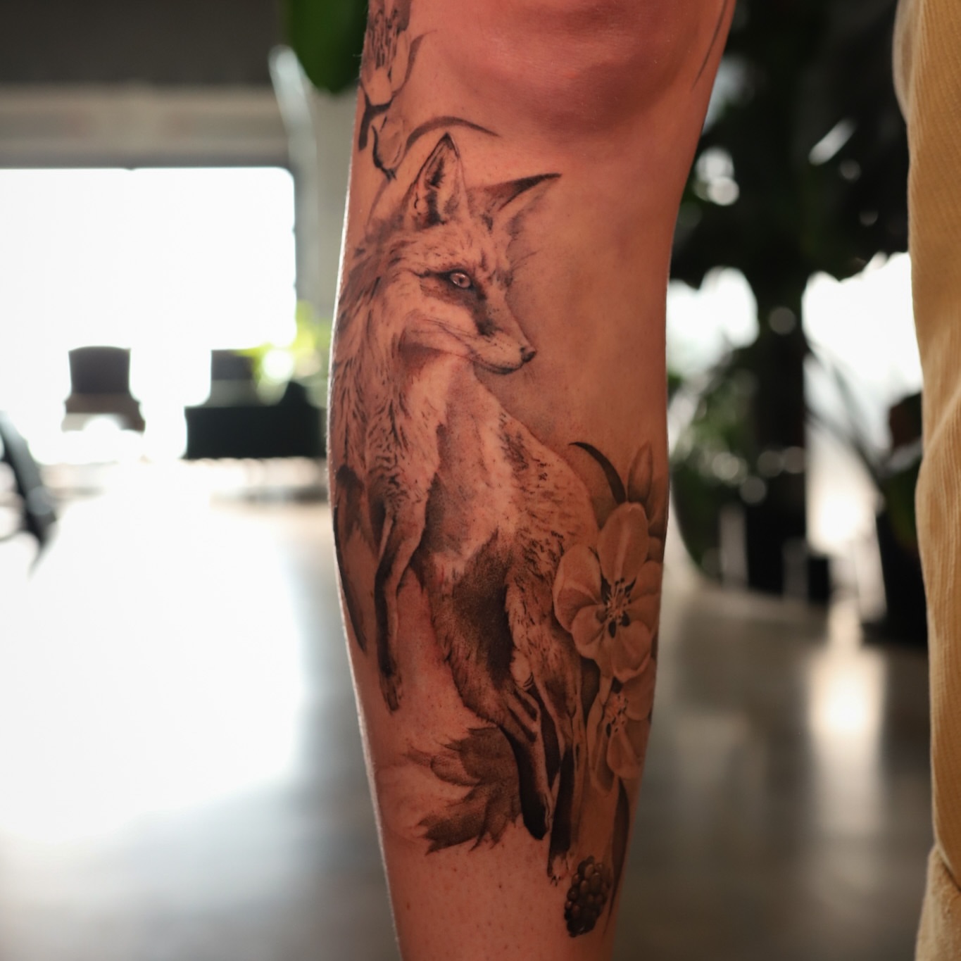 Fox realism tattoo on the forearm by Keely Thompson
