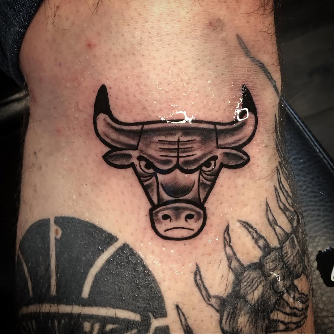 Bull head realism tattoo on the forearm by Ink of Winchester