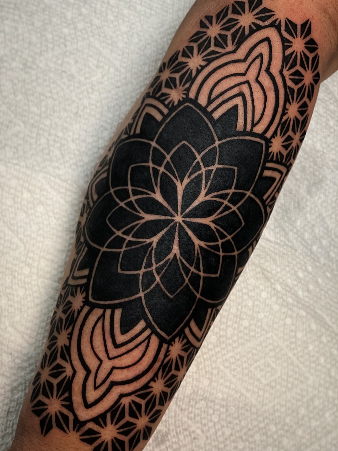Tattoo by @sethmullintattoos — black_and_grey, geometric