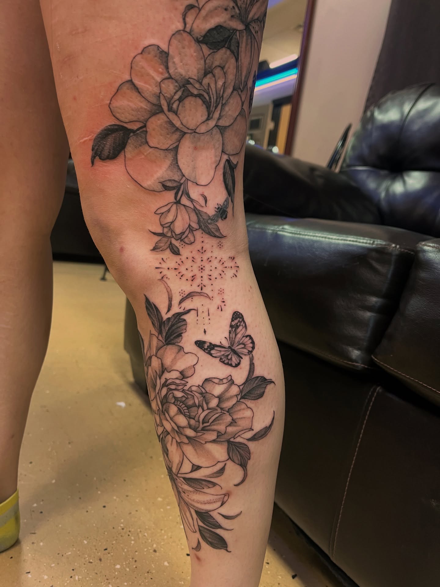Tattoo by @made_by_mathis — black_and_grey, dotwork