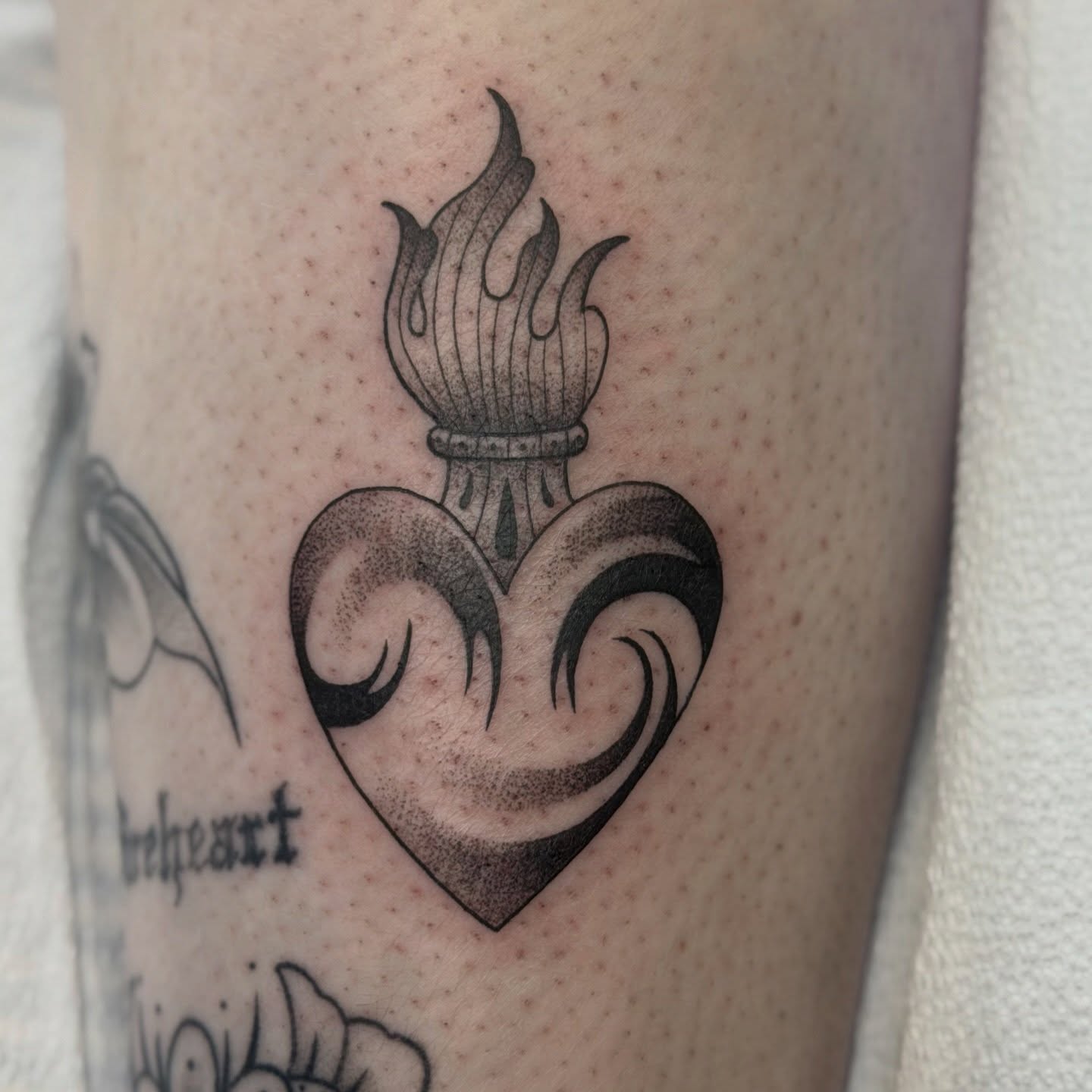 Tattoo by @fleabagtattoos — black_and_grey