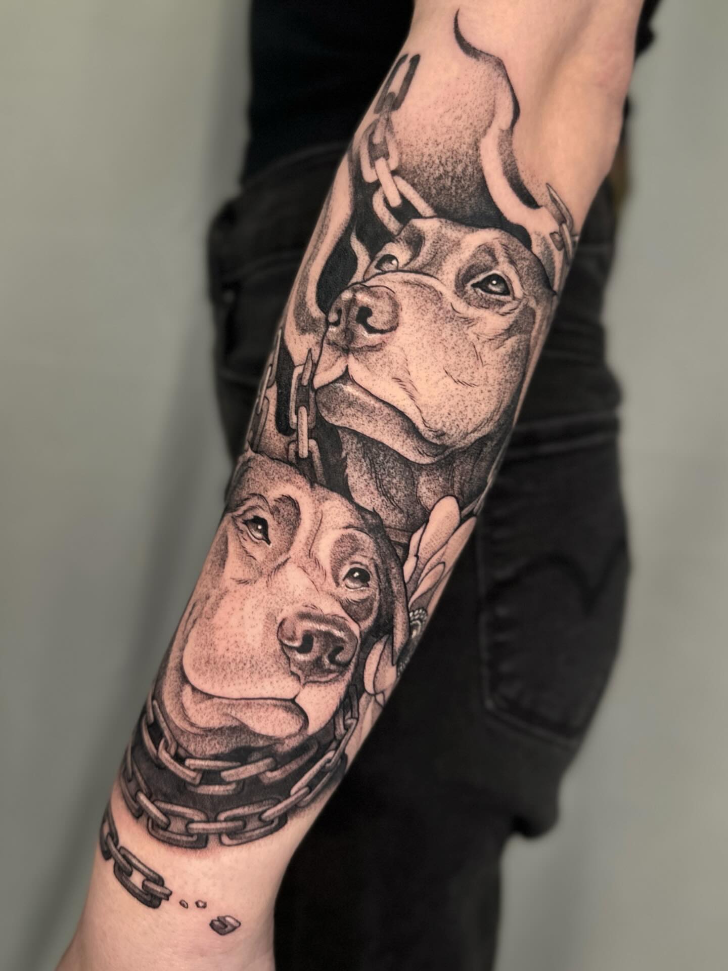 Tattoo by @grimmyweep — black_and_grey