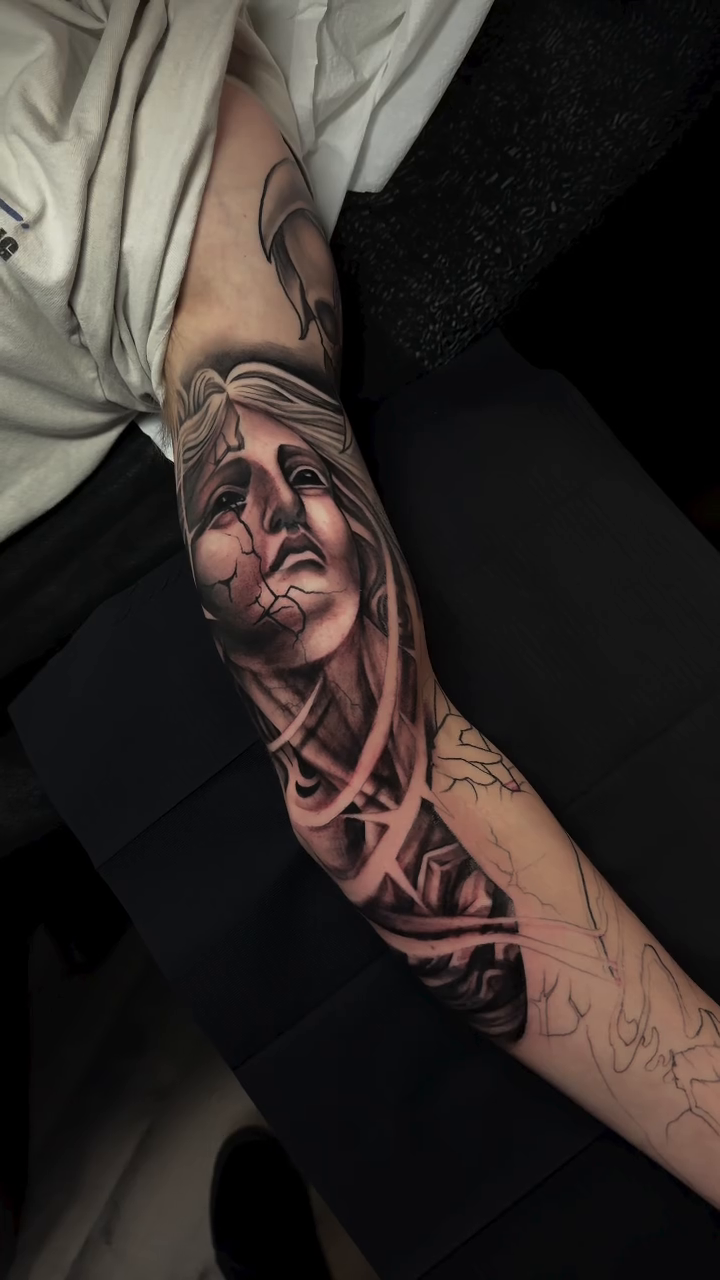 Tattoo by @coreyryantattoo — realism, black_and_grey
