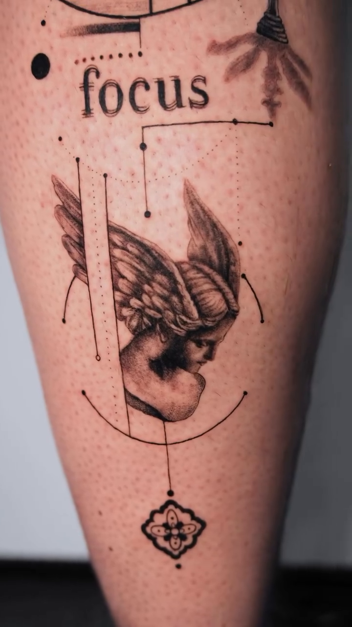 Tattoo by @lilithink — black_and_grey, geometric